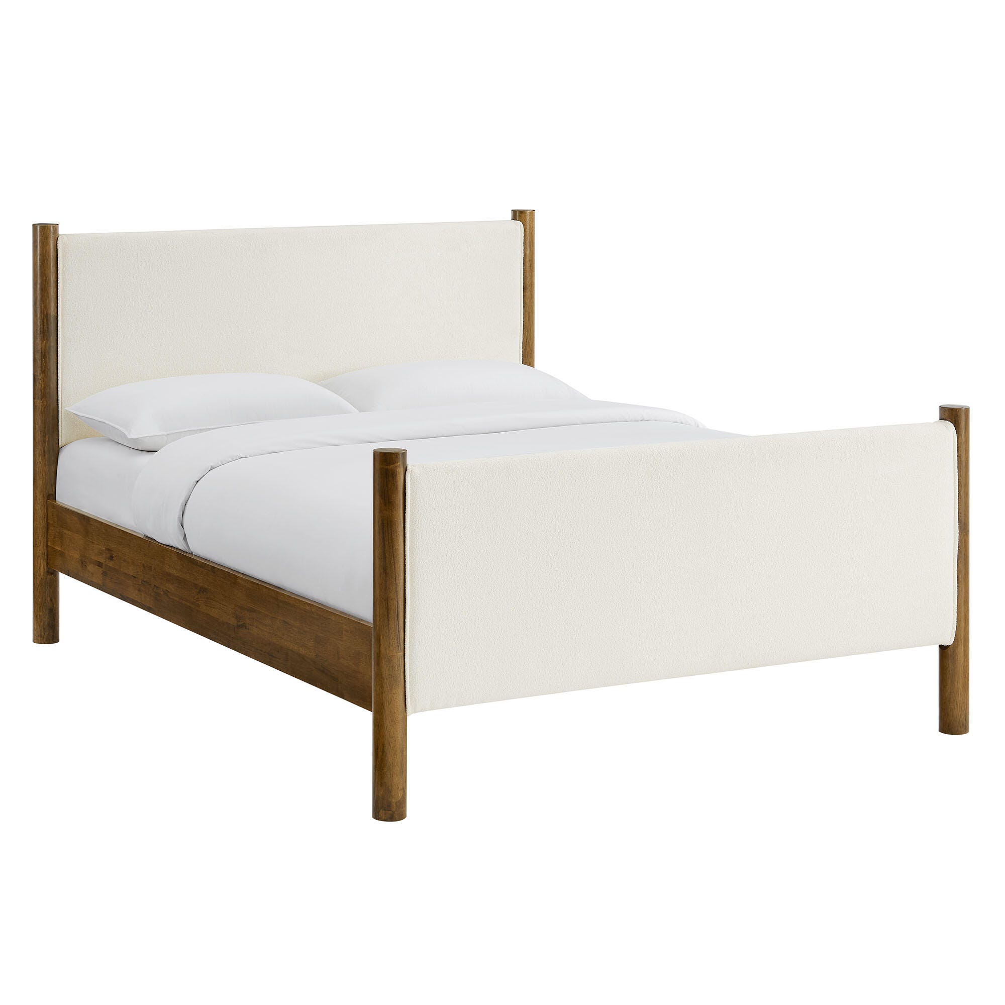 Modway Maven Full Platform Bed, Feather White/Walnut, large