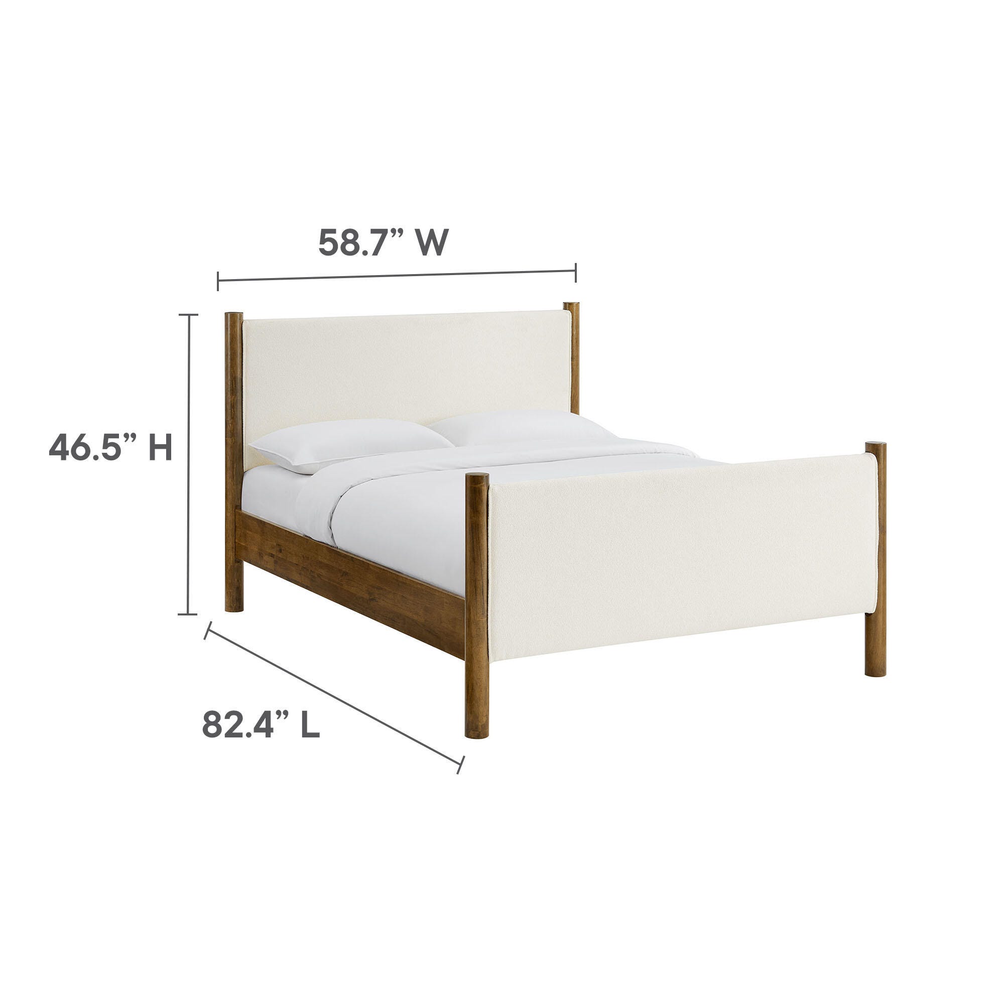 Modway Maven Full Platform Bed, Feather White/Walnut, large