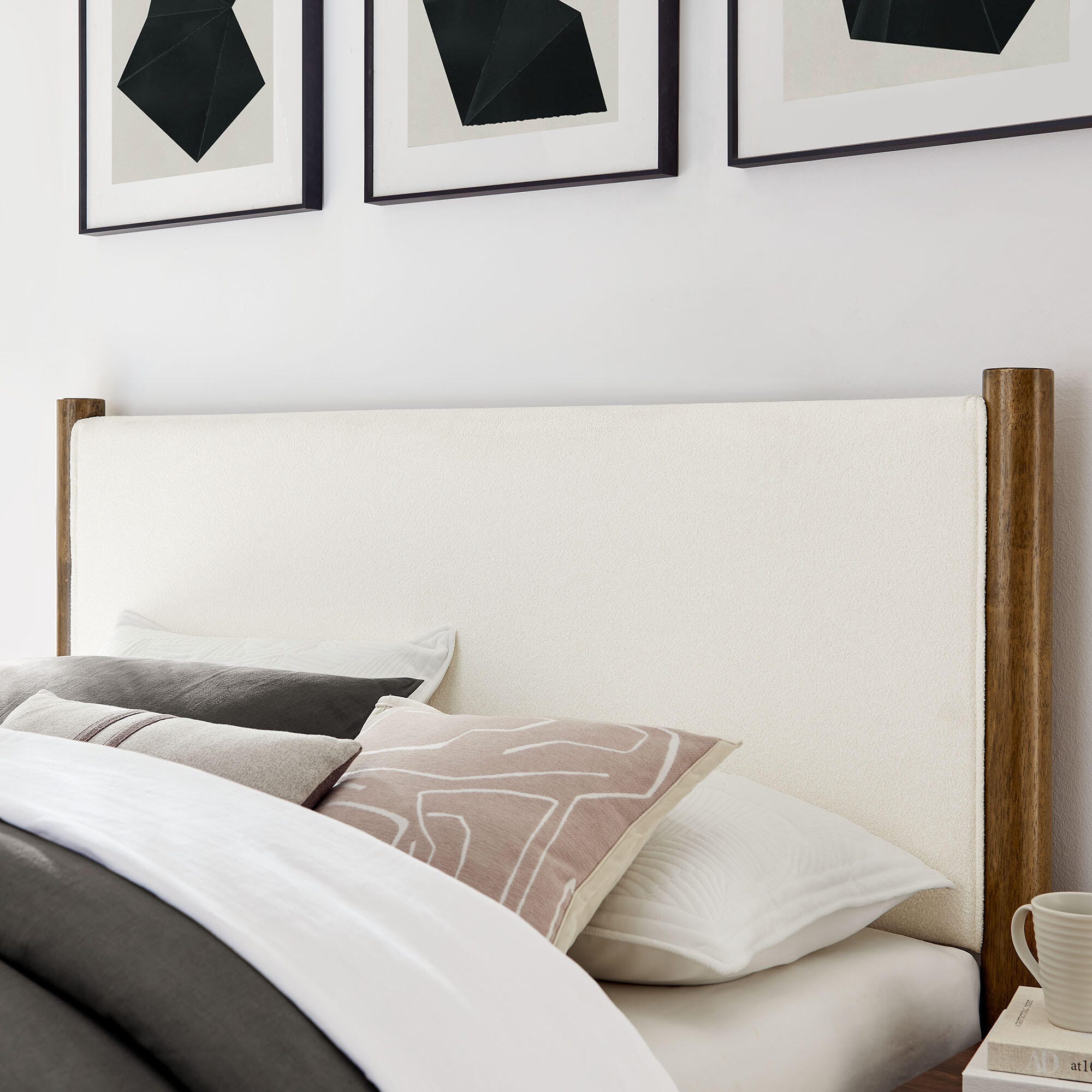 Modway Maven Full Platform Bed, Feather White/Walnut, large