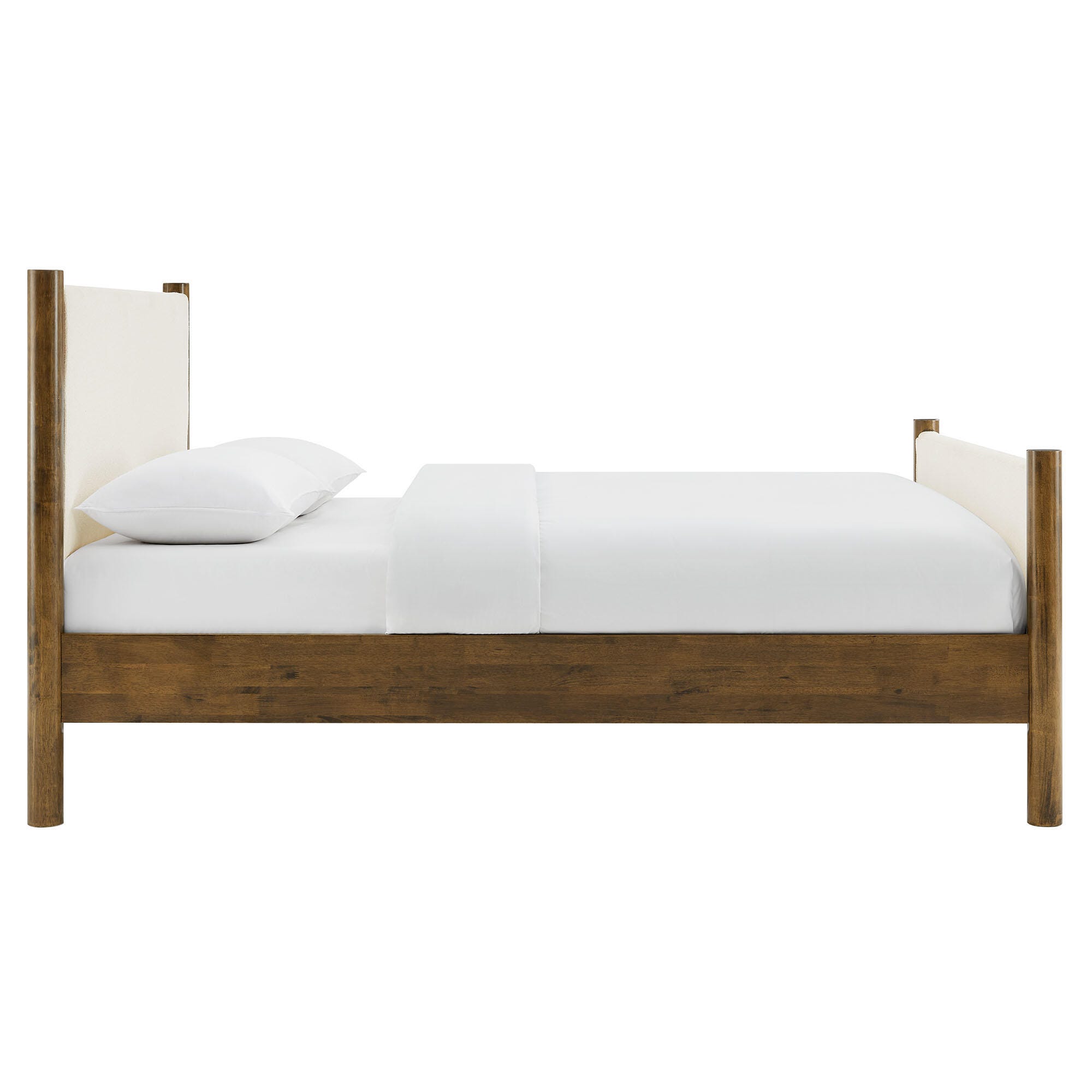 Modway Maven Full Platform Bed, Feather White/Walnut, large