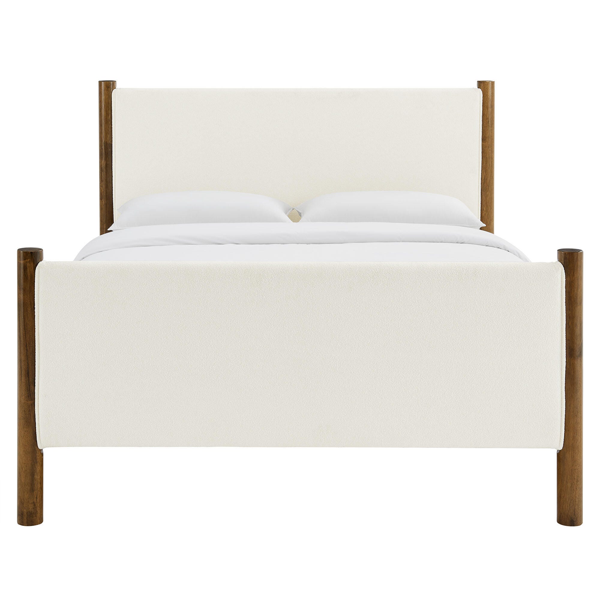 Modway Maven Full Platform Bed, Feather White/Walnut, large