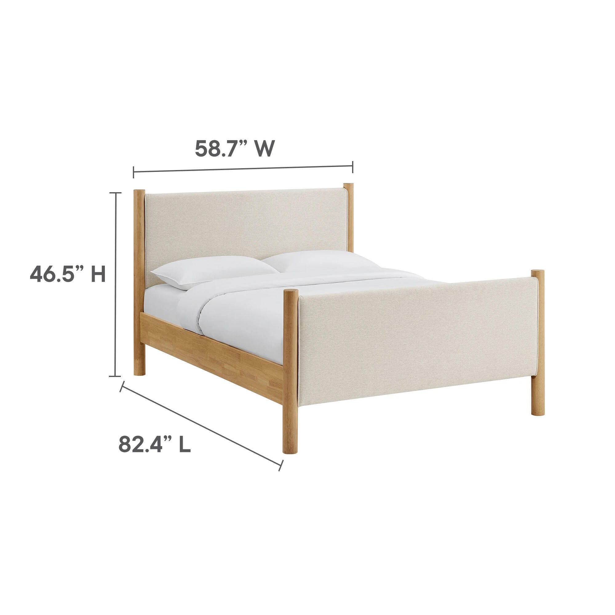 Modway Maven Full Platform Bed, Ivory/Oak, large