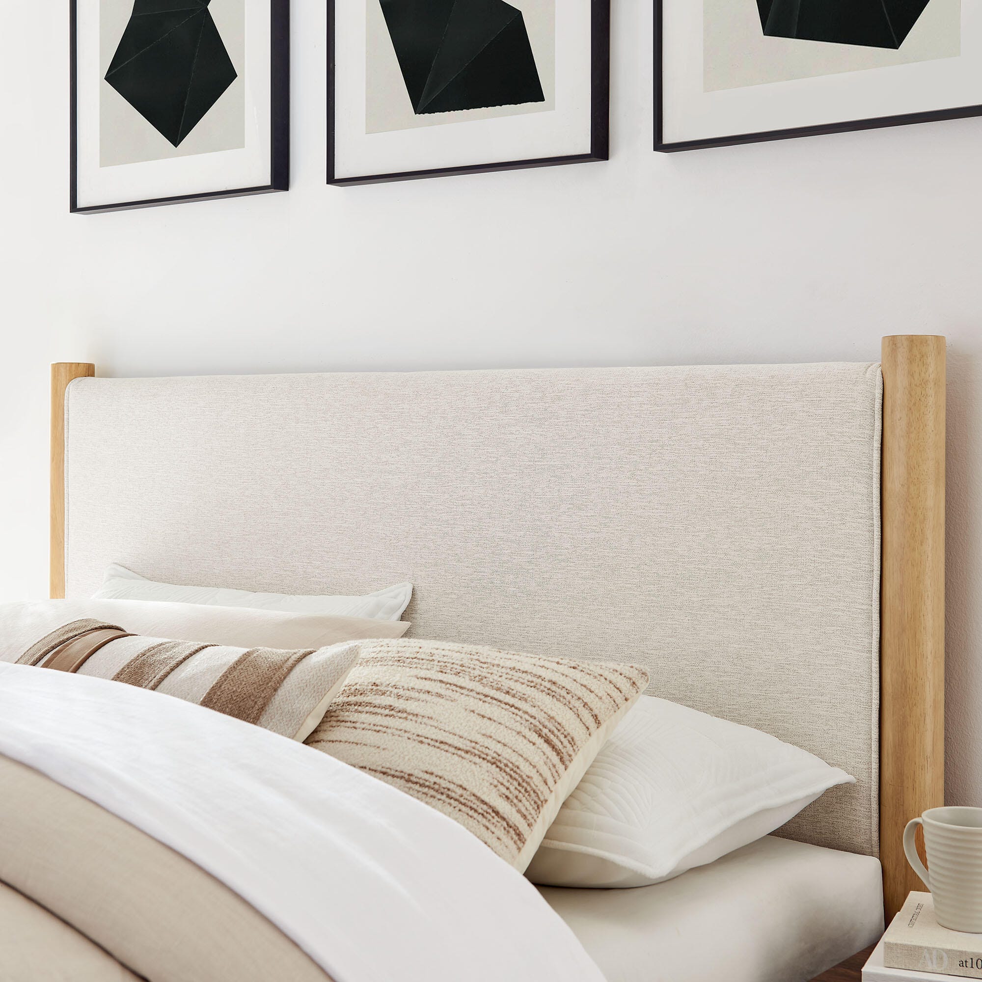 Modway Maven Full Platform Bed, Ivory/Oak, large