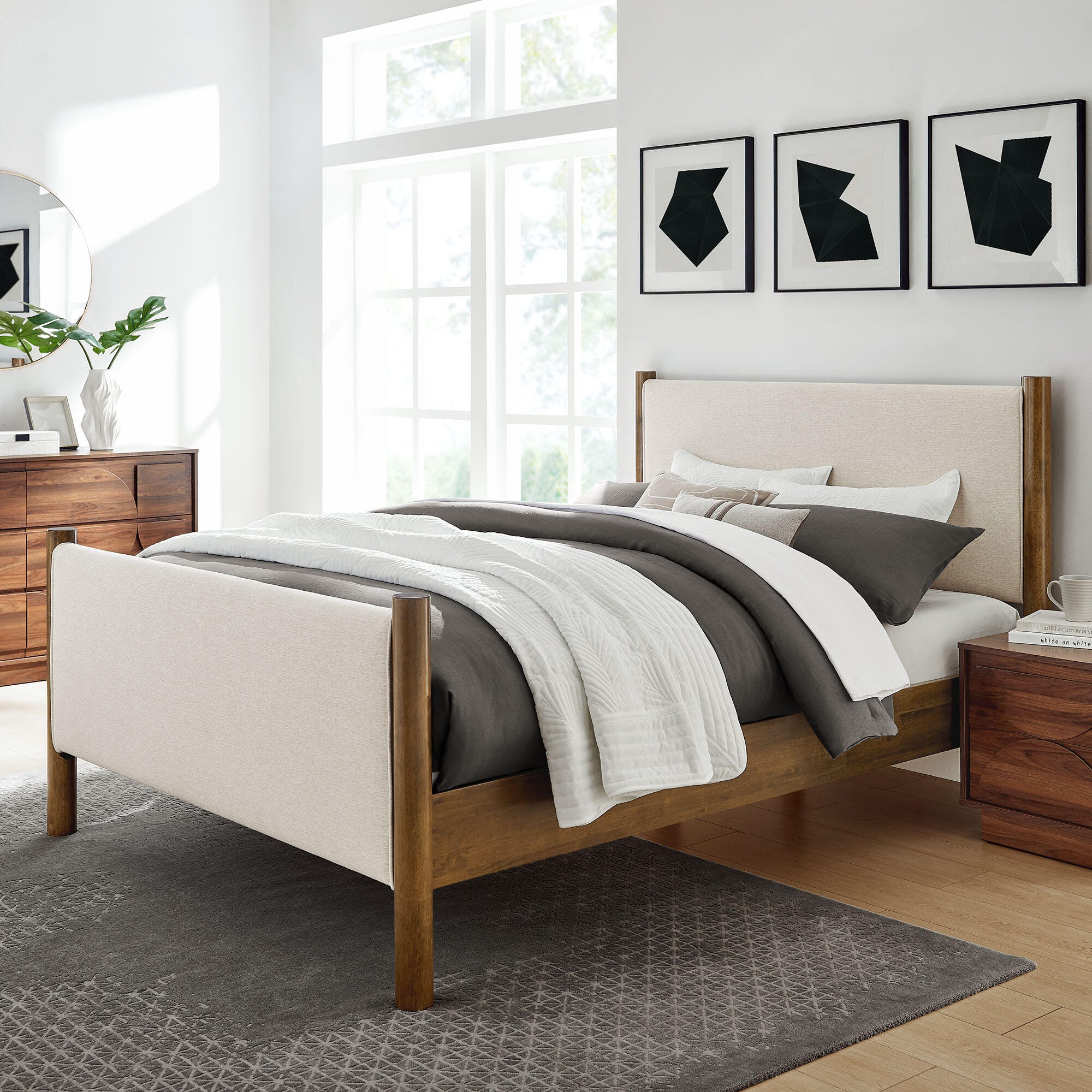 Modway Maven Full Platform Bed, Dark Brown/Ivory, large