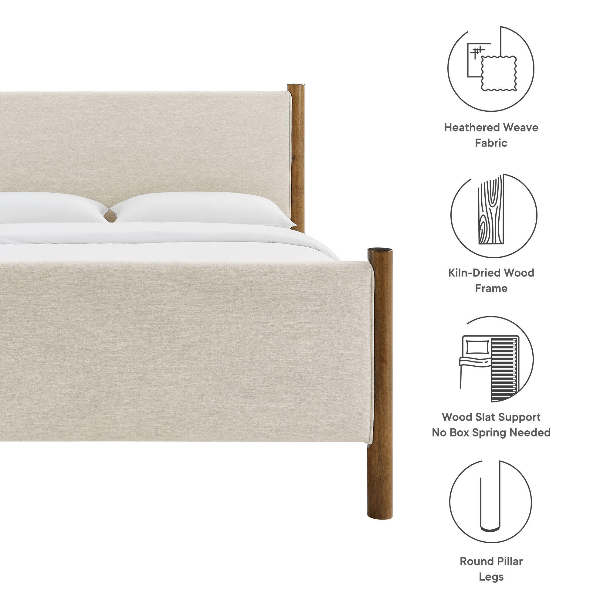 Modway Maven Full Platform Bed, Dark Brown/Ivory, large