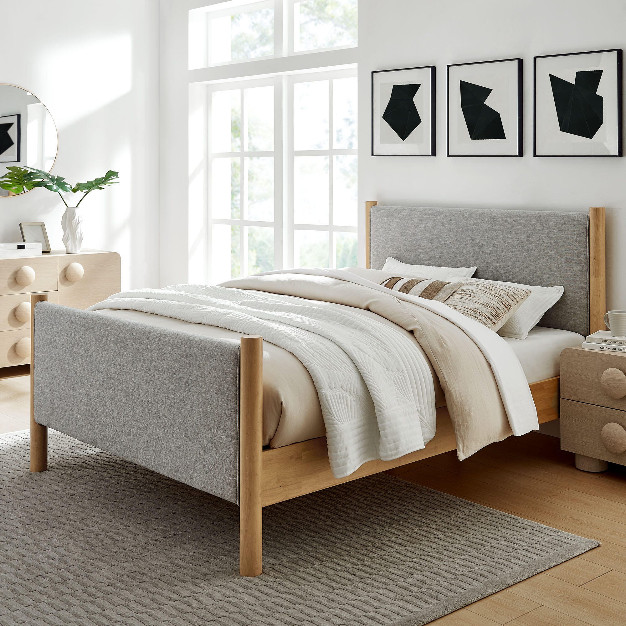 Modway Maven Full Platform Bed, Gray/Oak, rollover