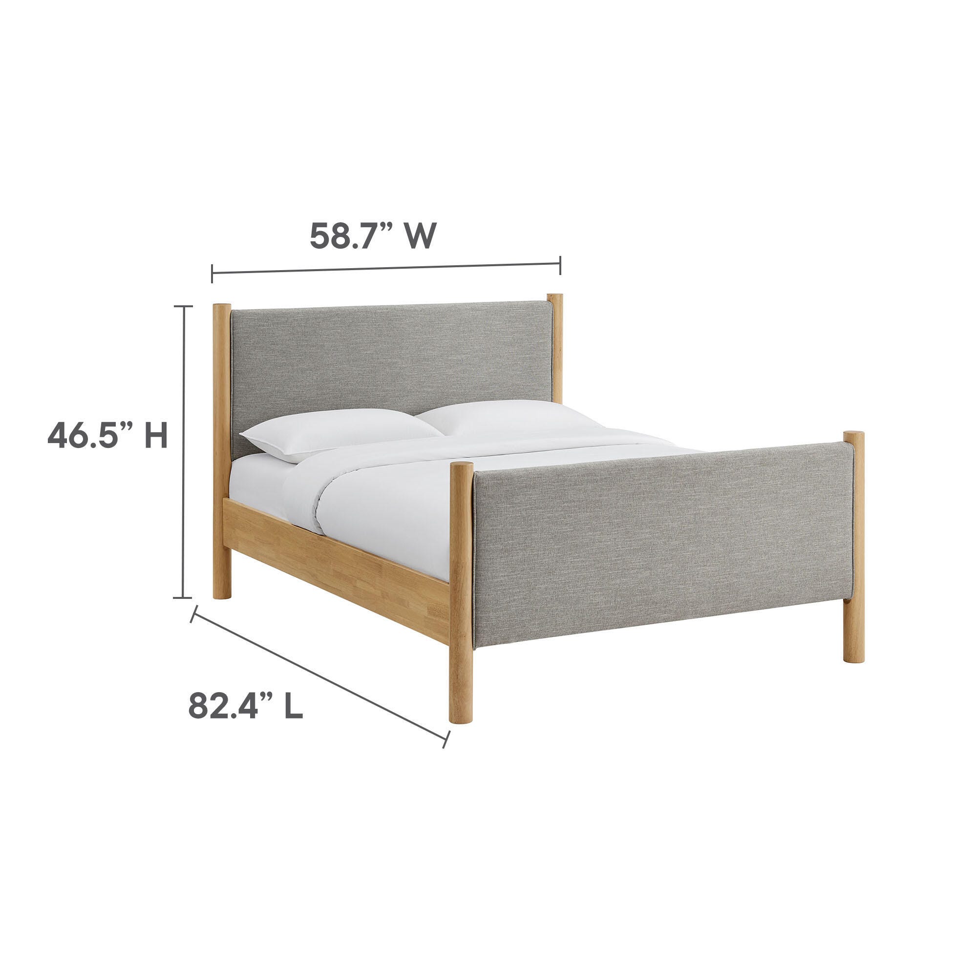 Modway Maven Full Platform Bed, Gray/Oak, large