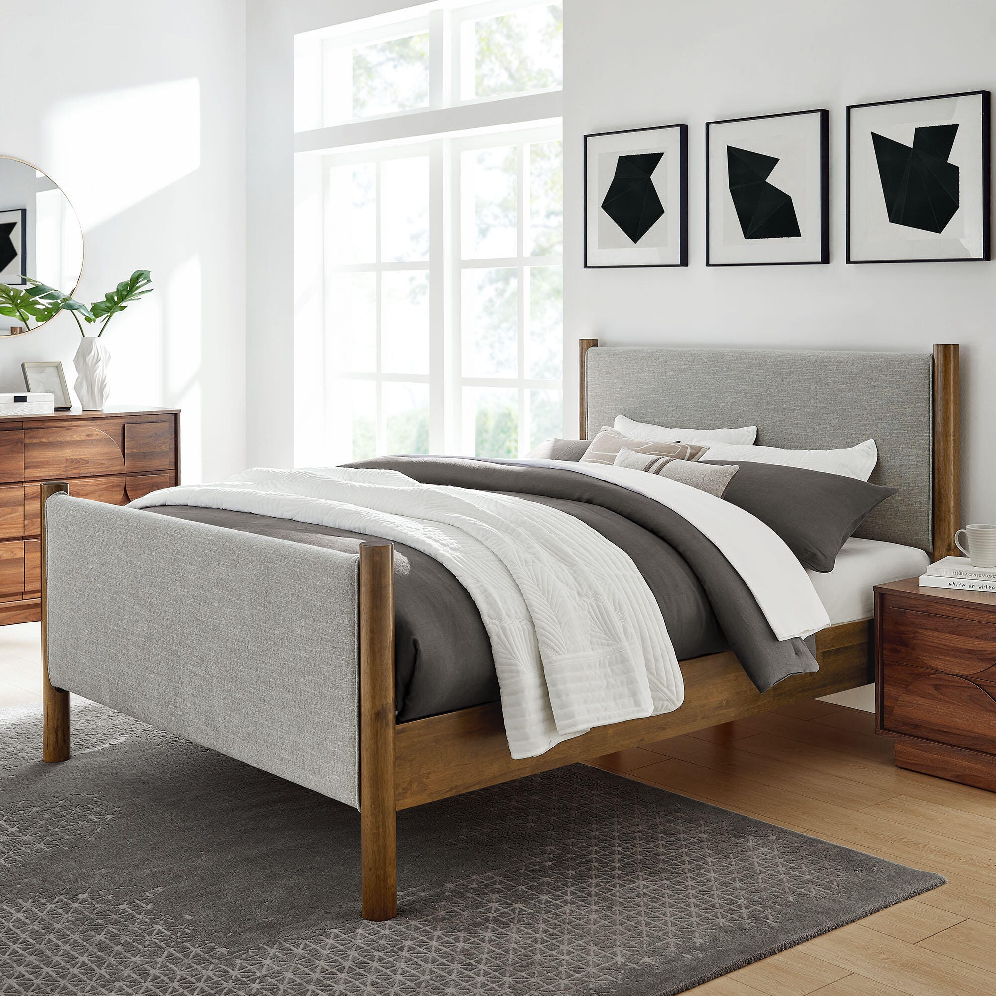 Modway Maven Full Platform Bed, Wheat Walnut/Brown, rollover