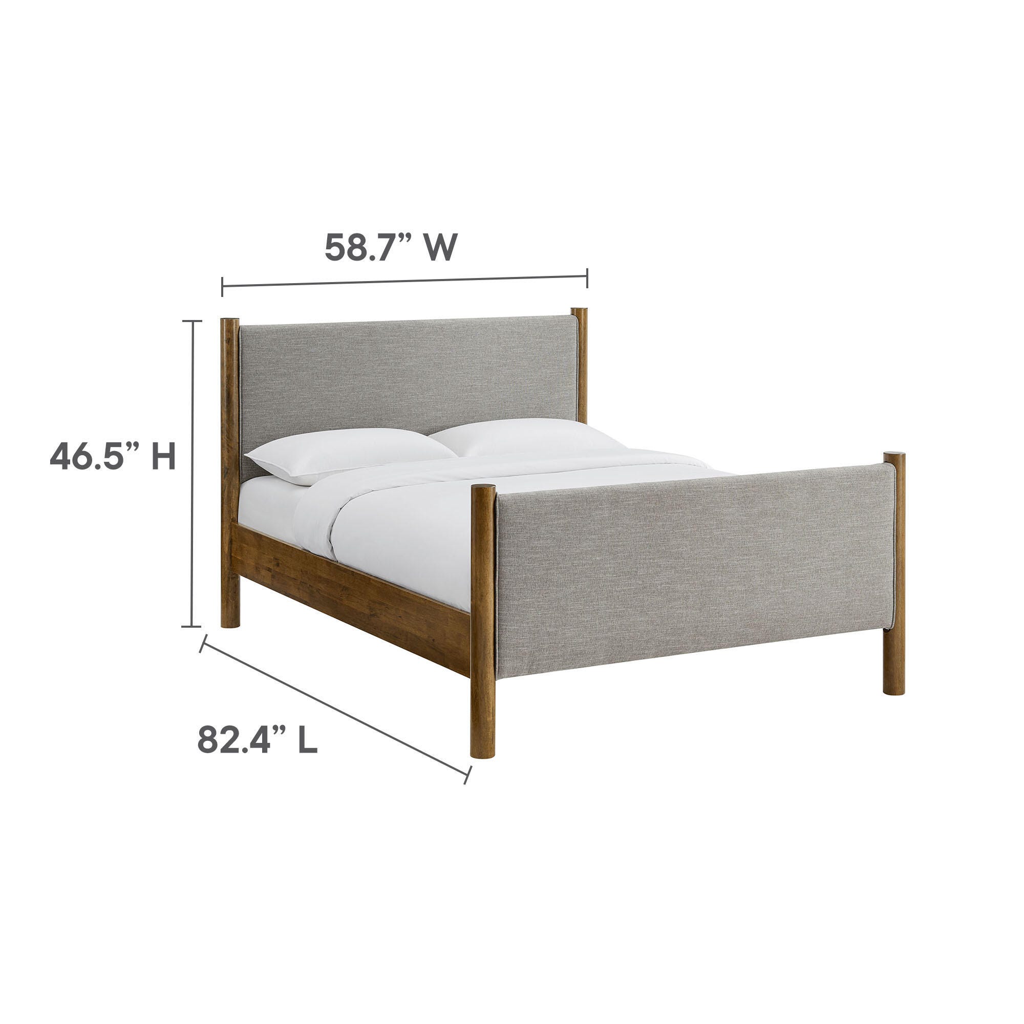 Modway Maven Full Platform Bed, Wheat Walnut/Brown, large