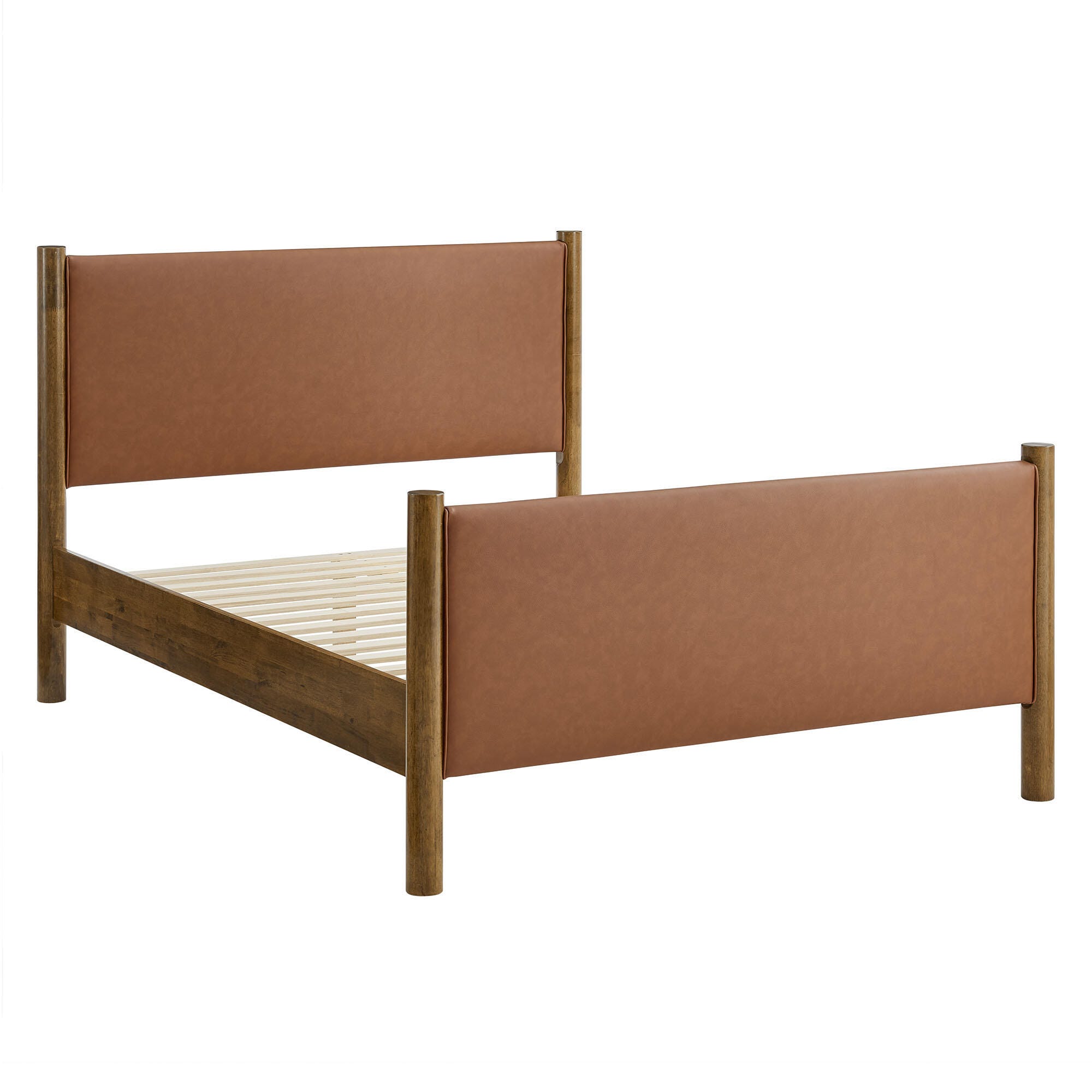 Modway Maven Solid Full Platform Bed, Tan/Walnut, large