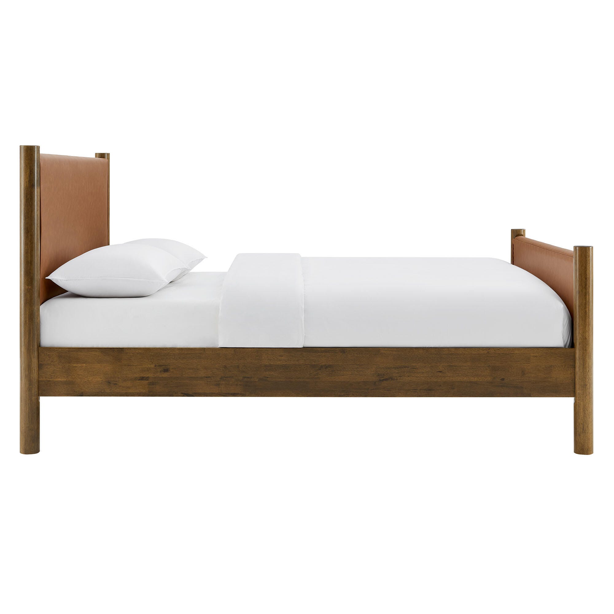 Modway Maven Solid Full Platform Bed, Tan/Walnut, large