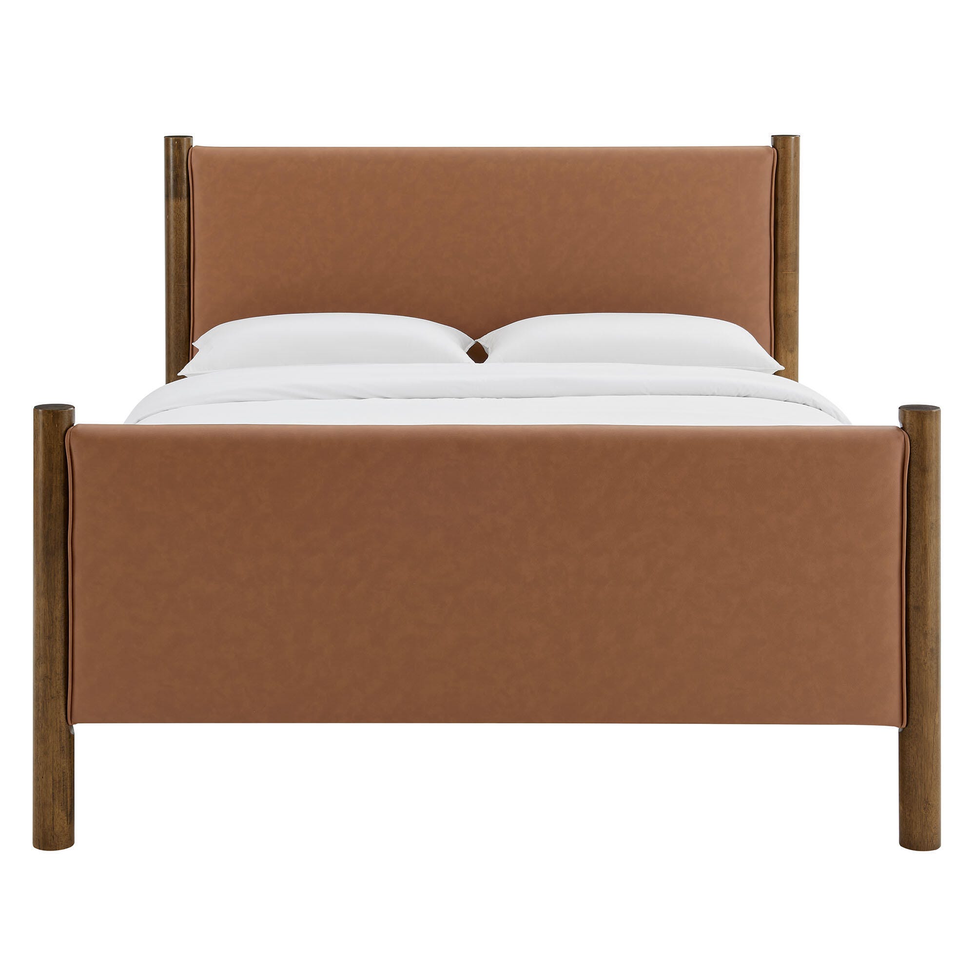 Modway Maven Solid Full Platform Bed, Tan/Walnut, large