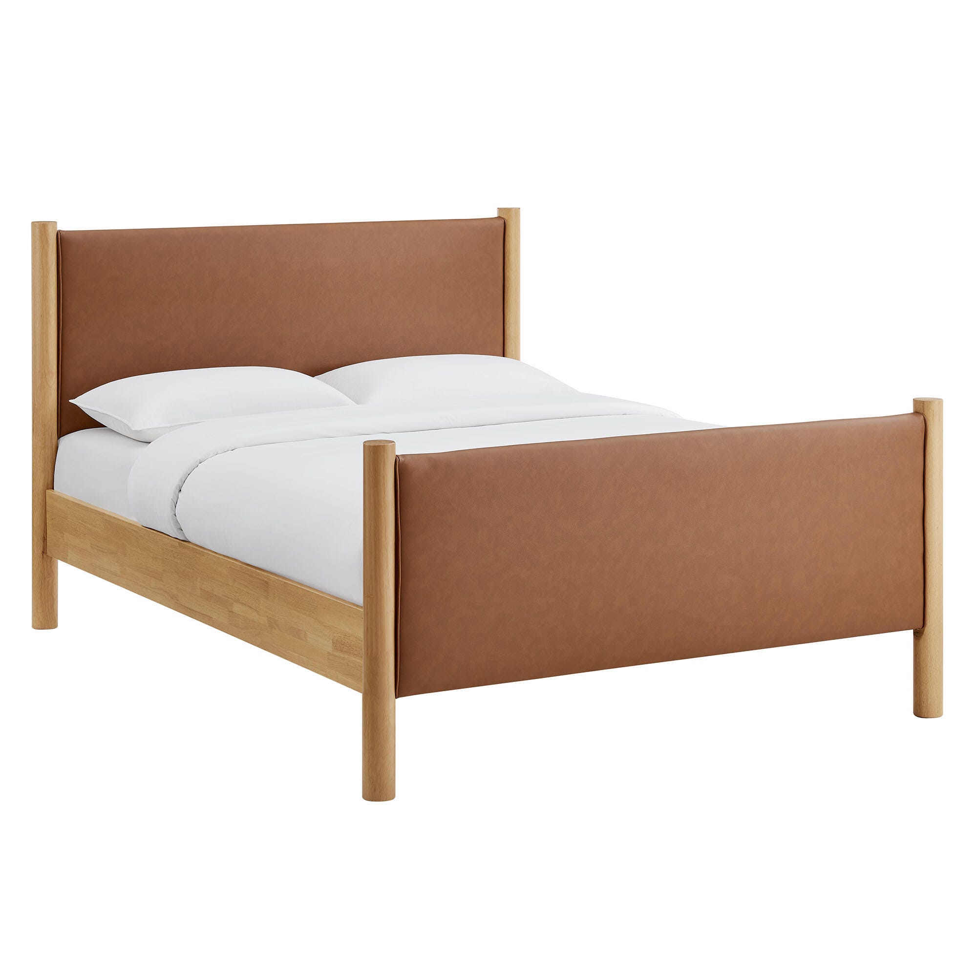 Modway Maven Solid Full Platform Bed, Tan/Oak, large