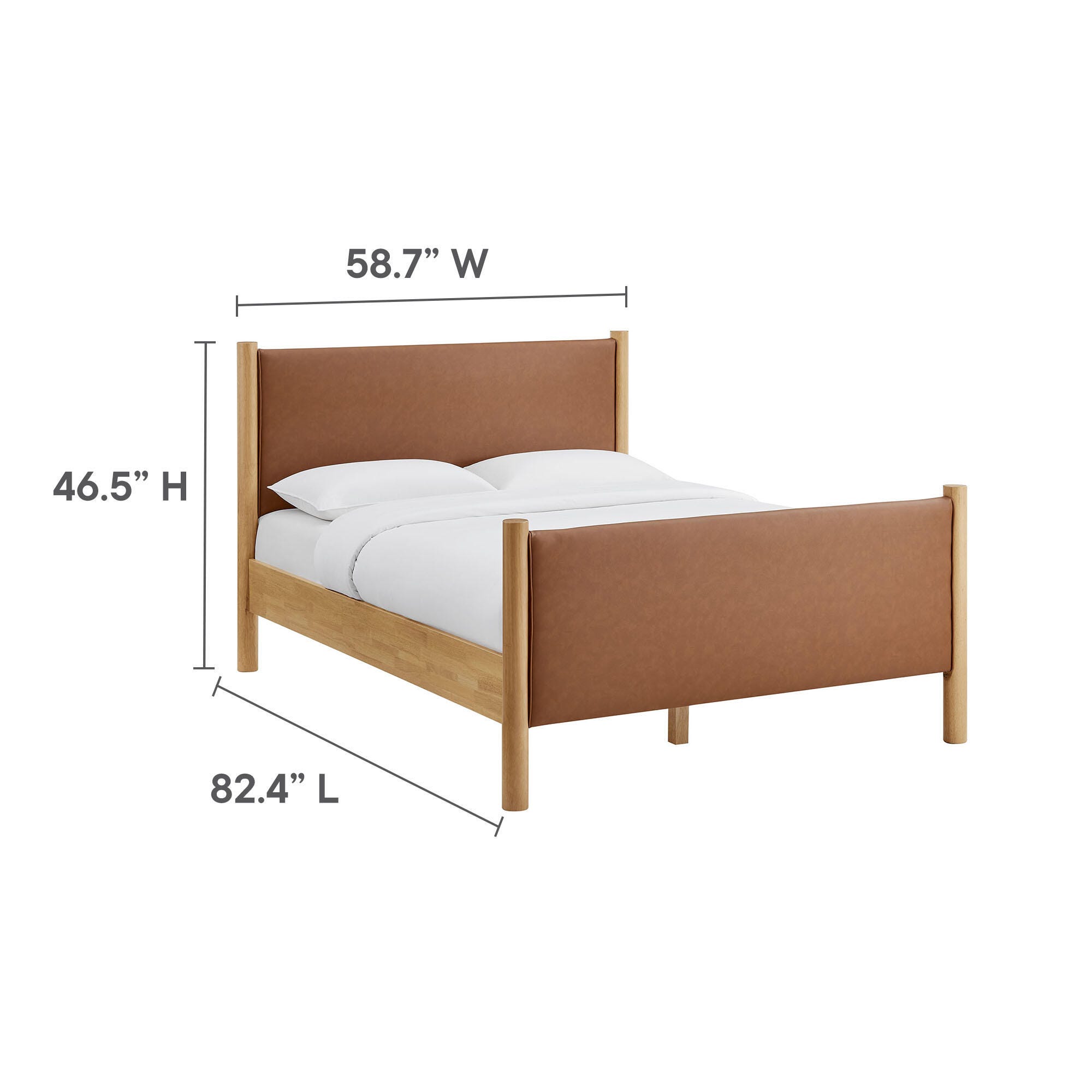 Modway Maven Solid Full Platform Bed, Tan/Oak, large