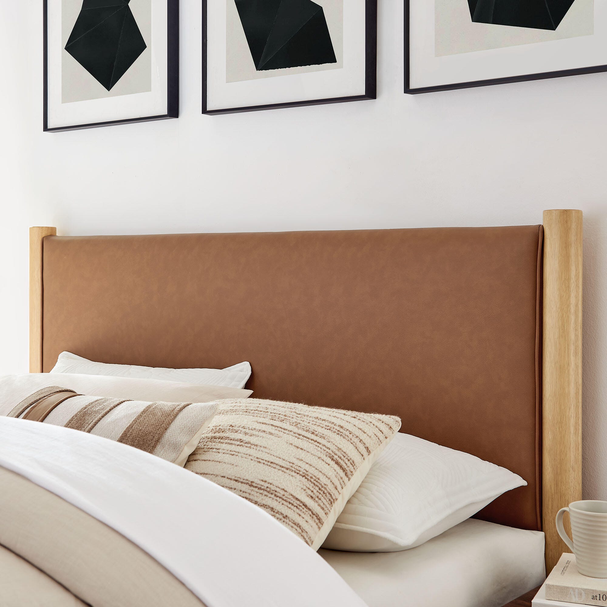 Modway Maven Solid Full Platform Bed, Tan/Oak, large
