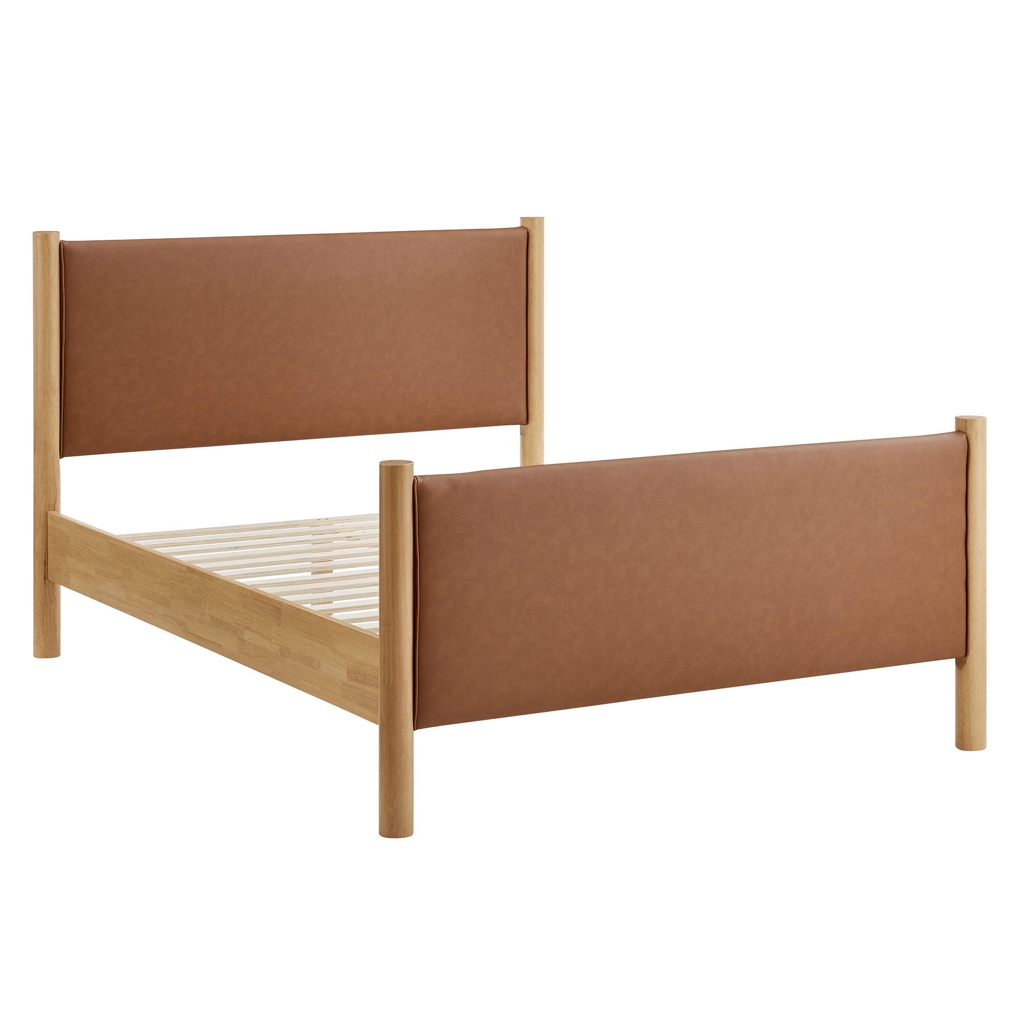 Modway Maven Solid Full Platform Bed, Tan/Oak, large