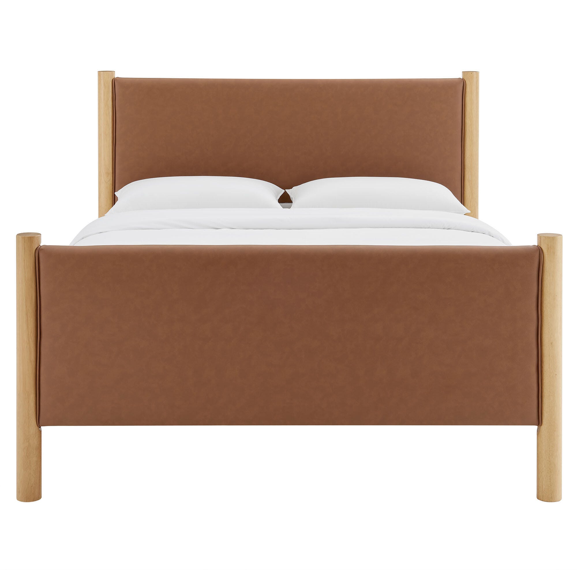 Modway Maven Solid Full Platform Bed, Tan/Oak, large