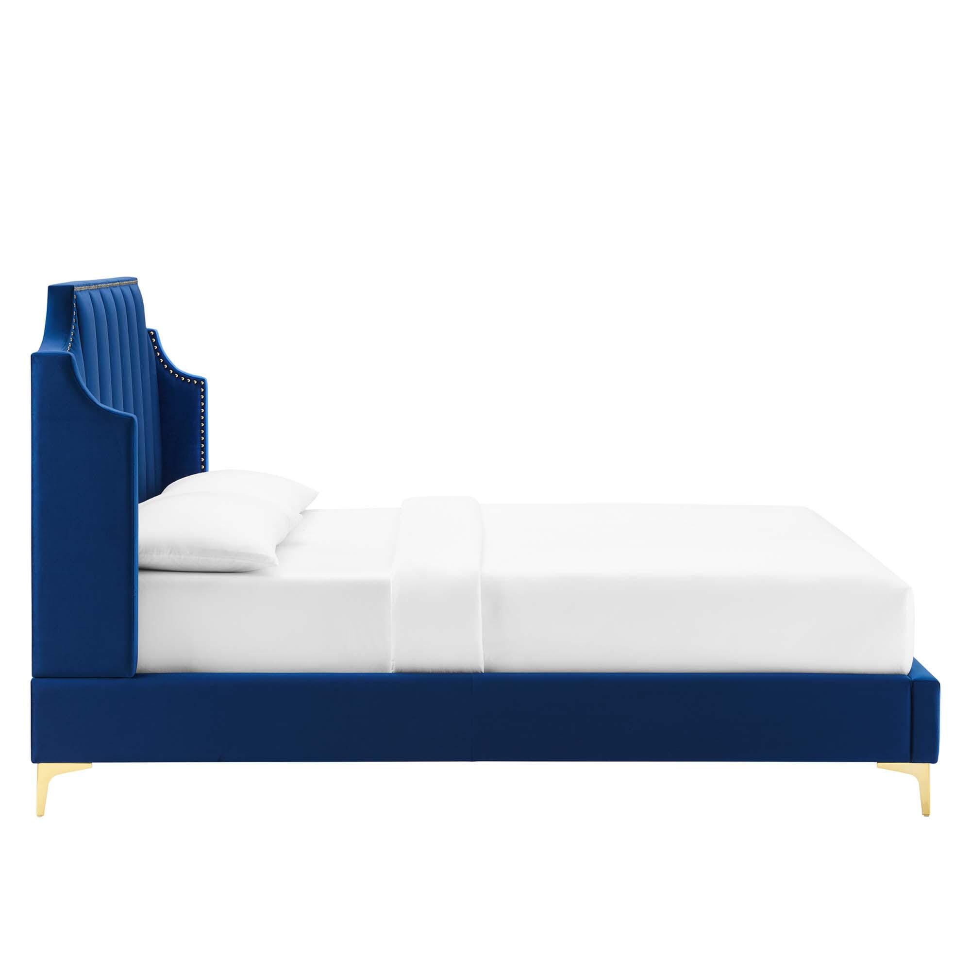 Modway Daniella Queen Platform Bed, Navy, large