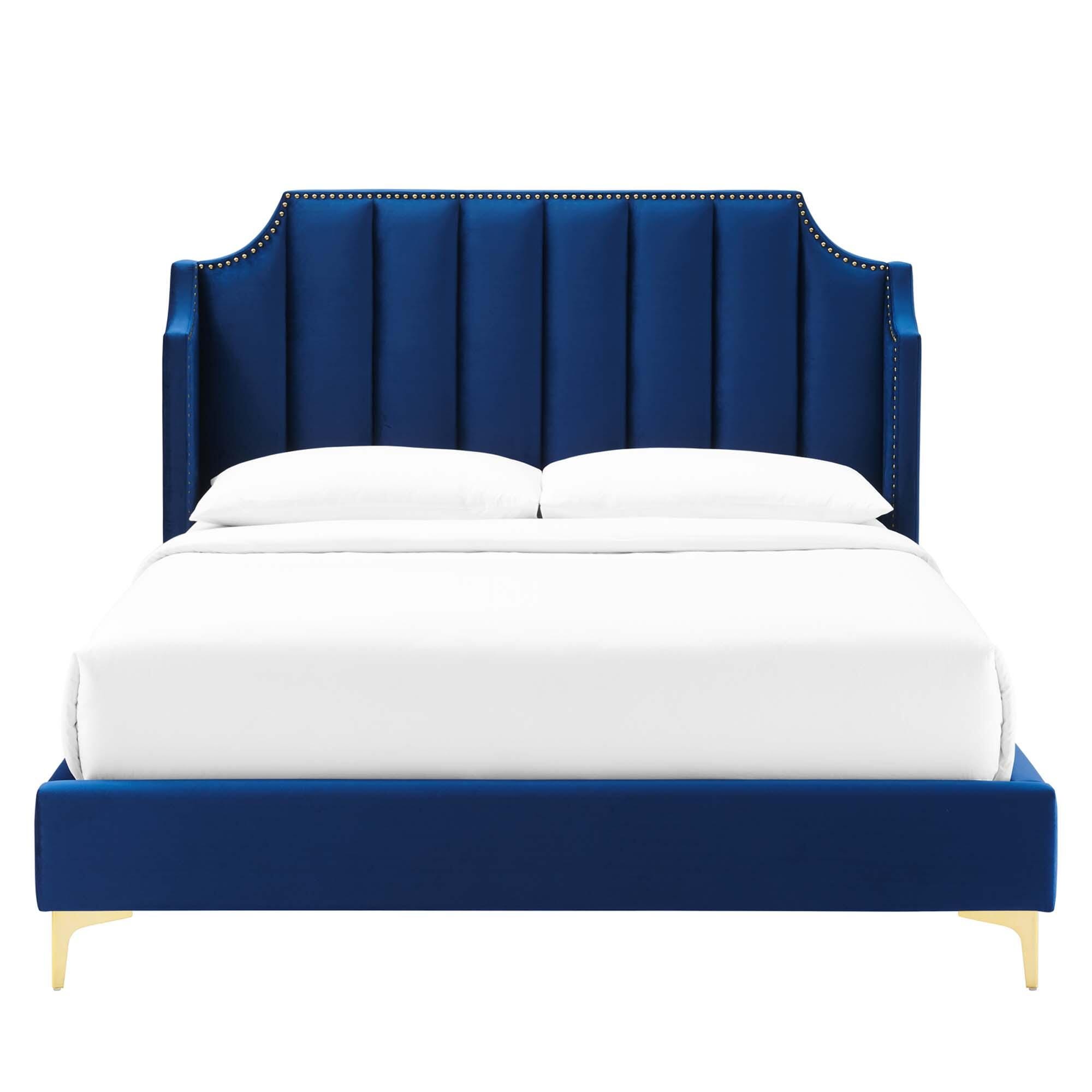 Modway Daniella Queen Platform Bed, Navy, large