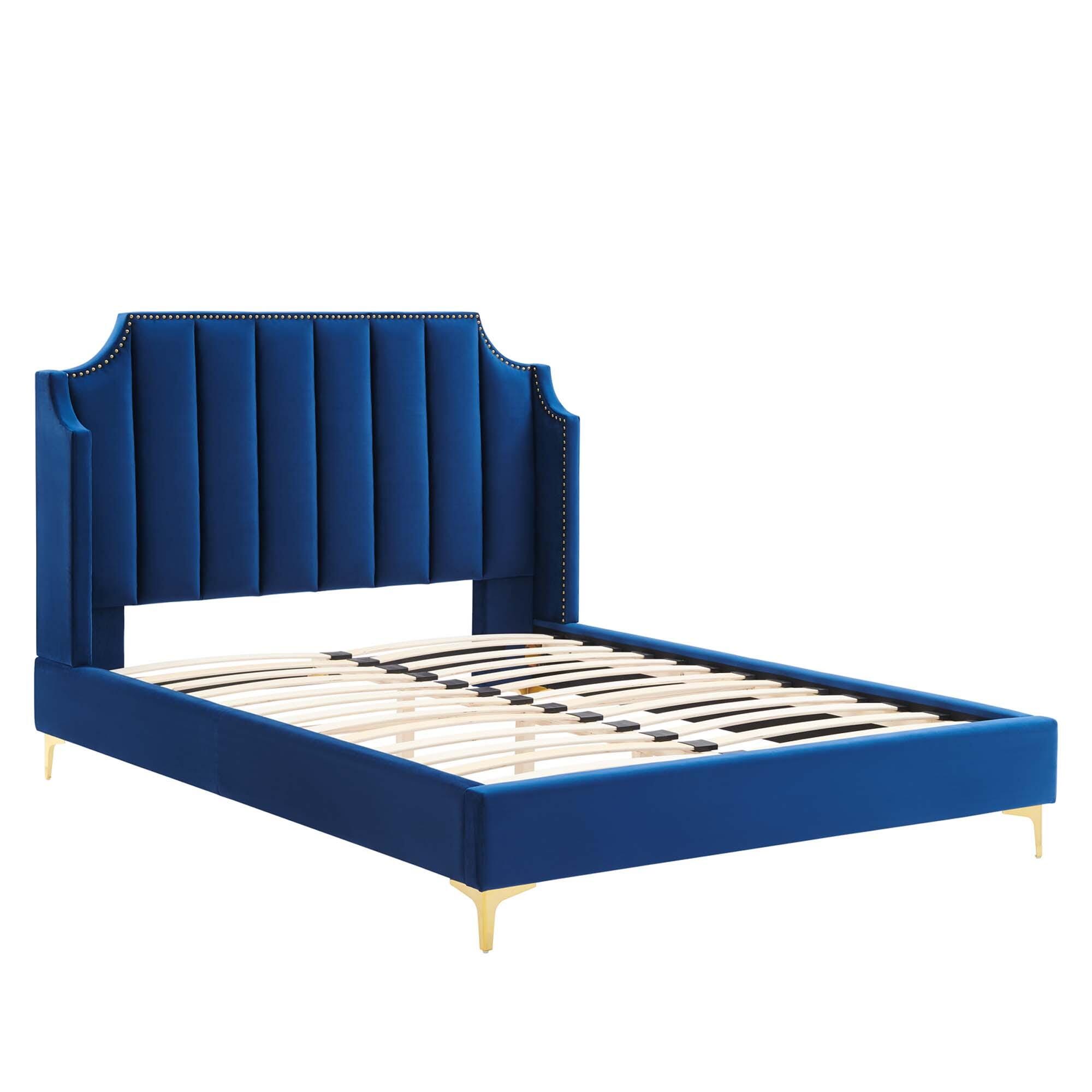 Modway Daniella Queen Platform Bed, Navy, large