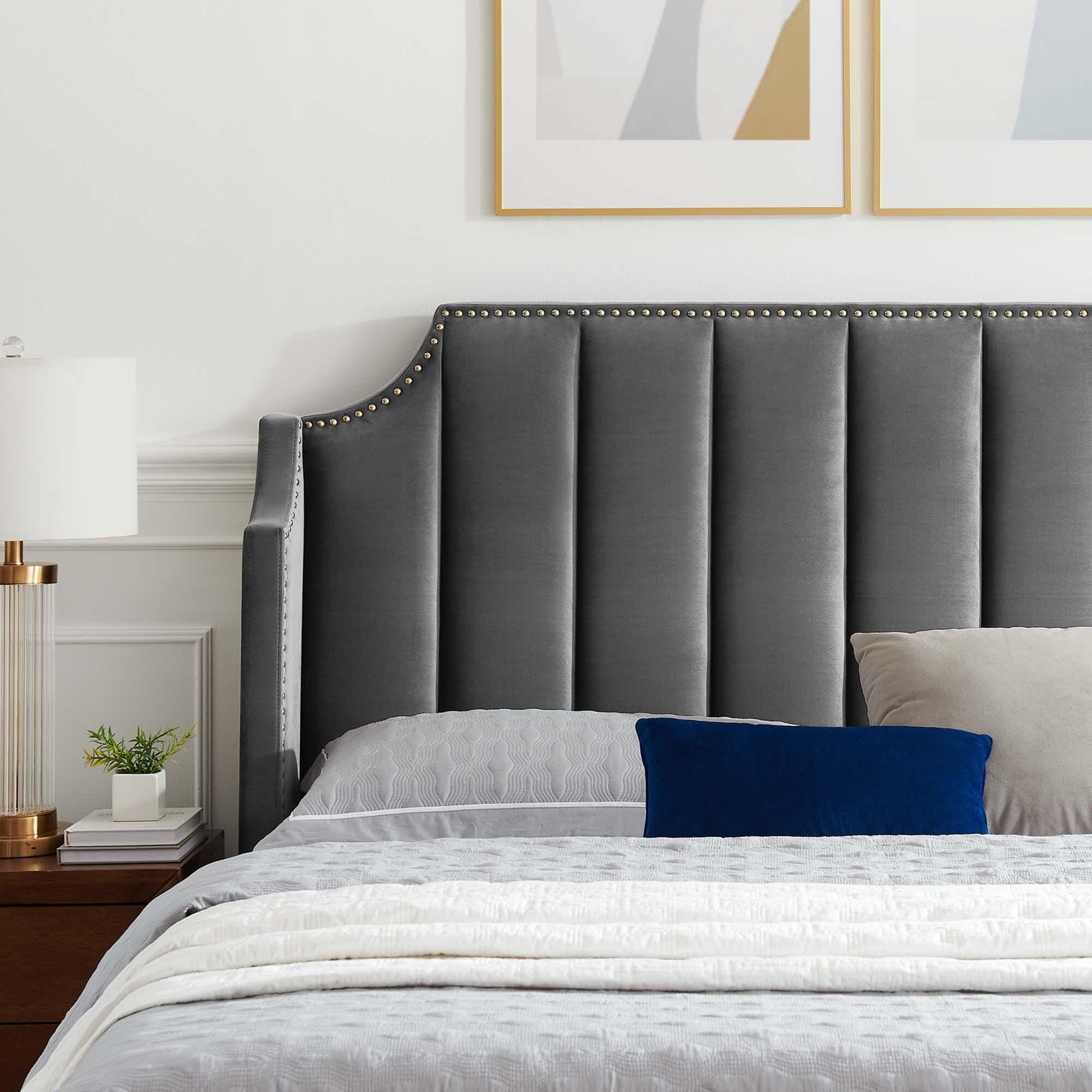 Modway Daniella Queen Platform Bed, Gray, large