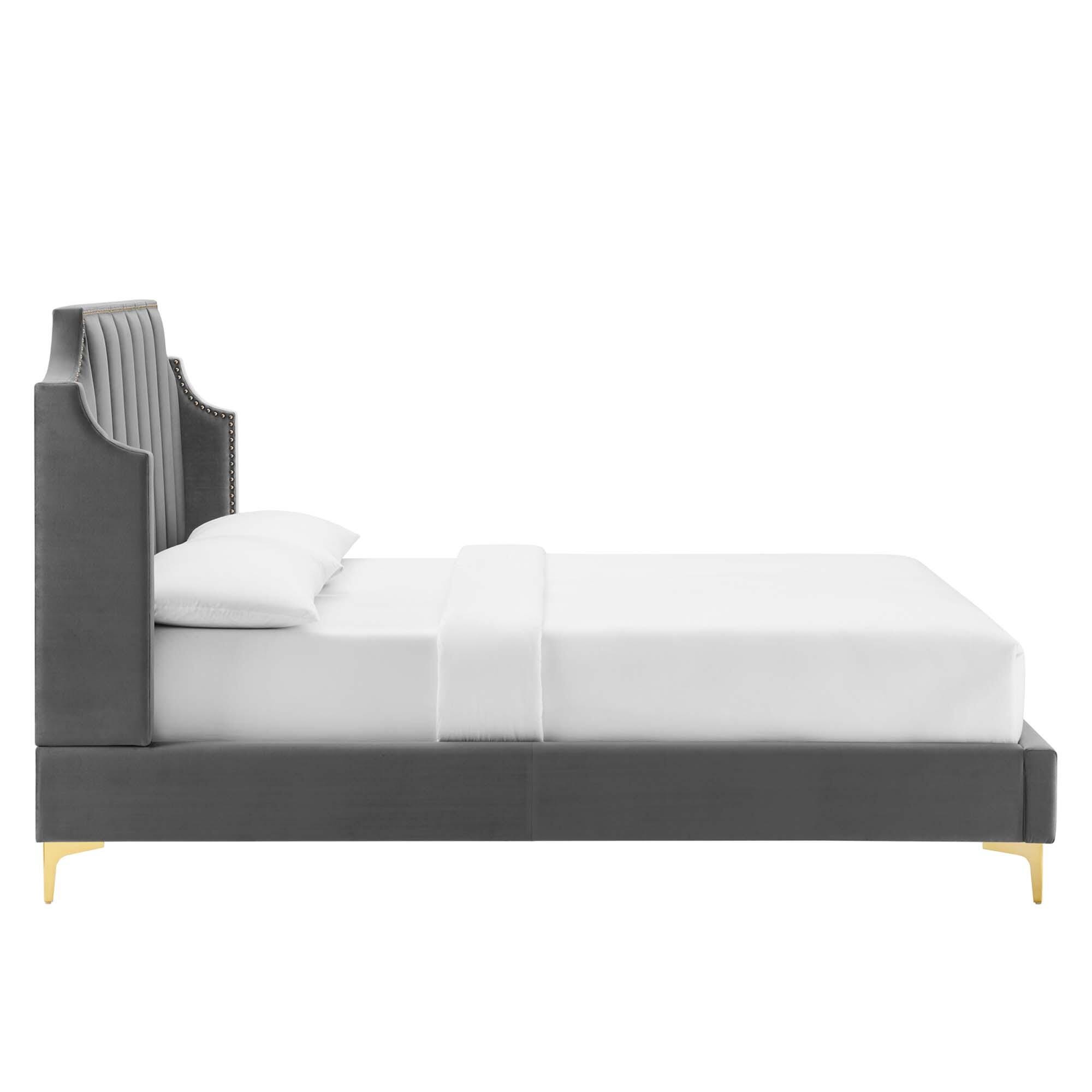 Modway Daniella Queen Platform Bed, Gray, large