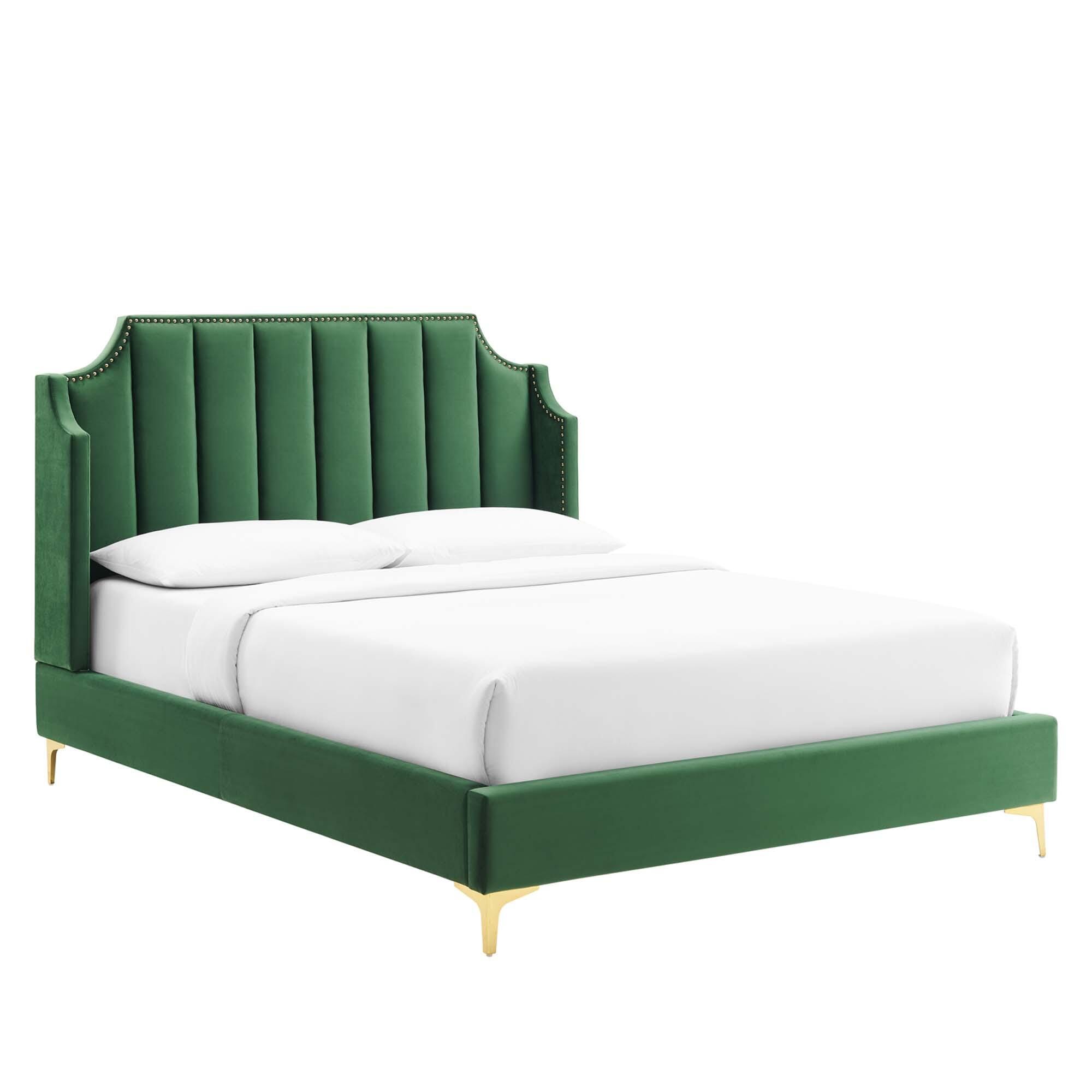 Modway Daniella Queen Platform Bed, Emerald, large