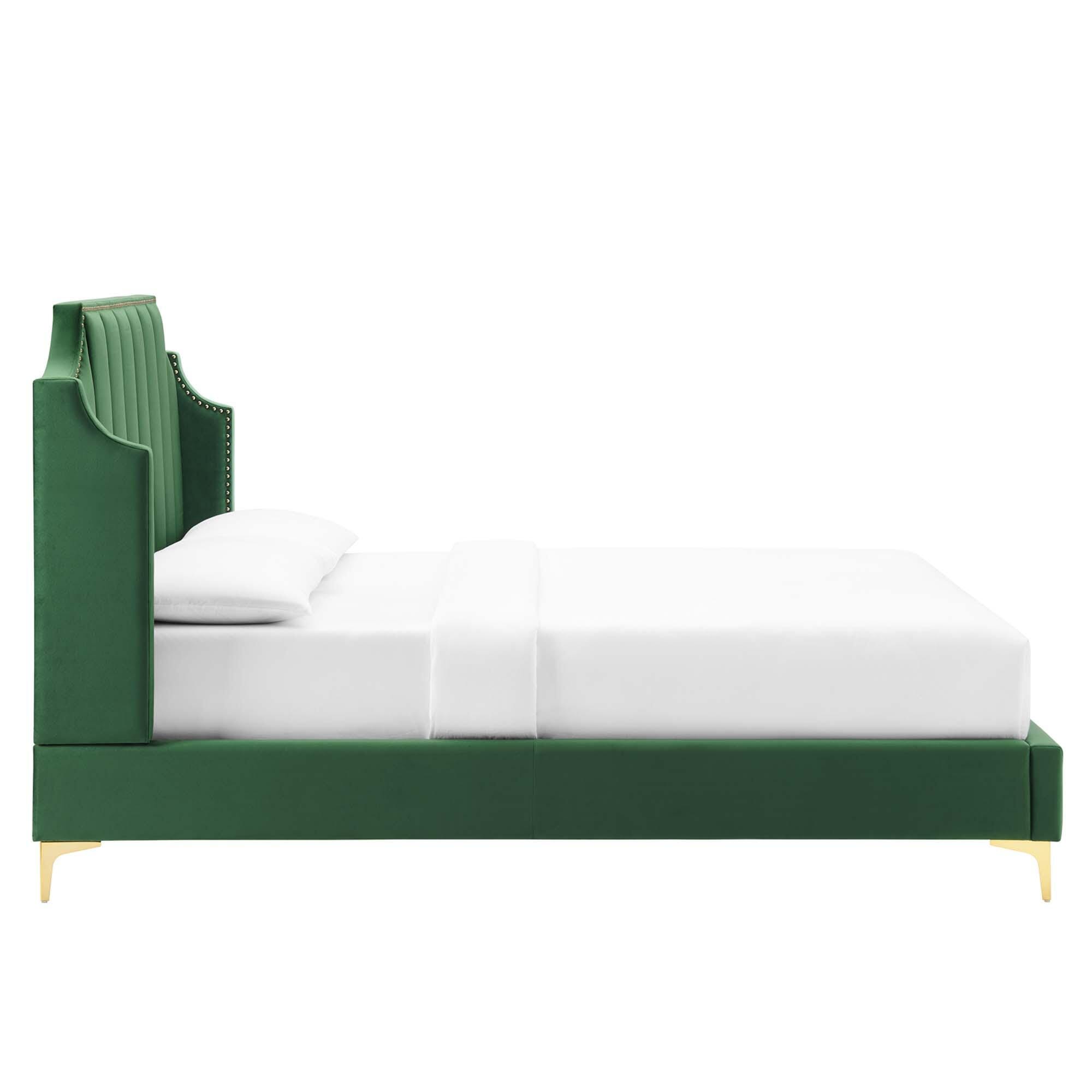 Modway Daniella Queen Platform Bed, Emerald, large