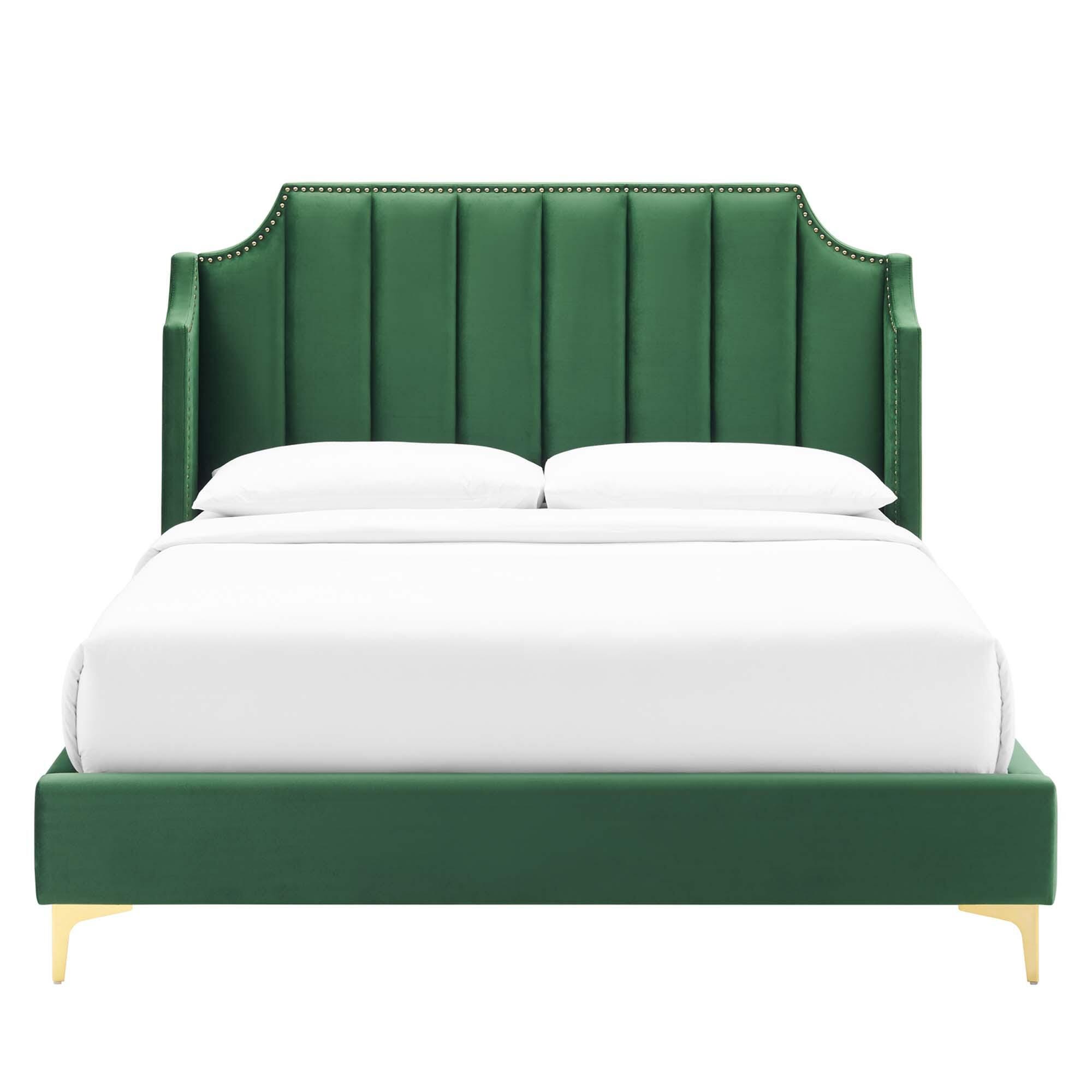 Modway Daniella Queen Platform Bed, Emerald, large
