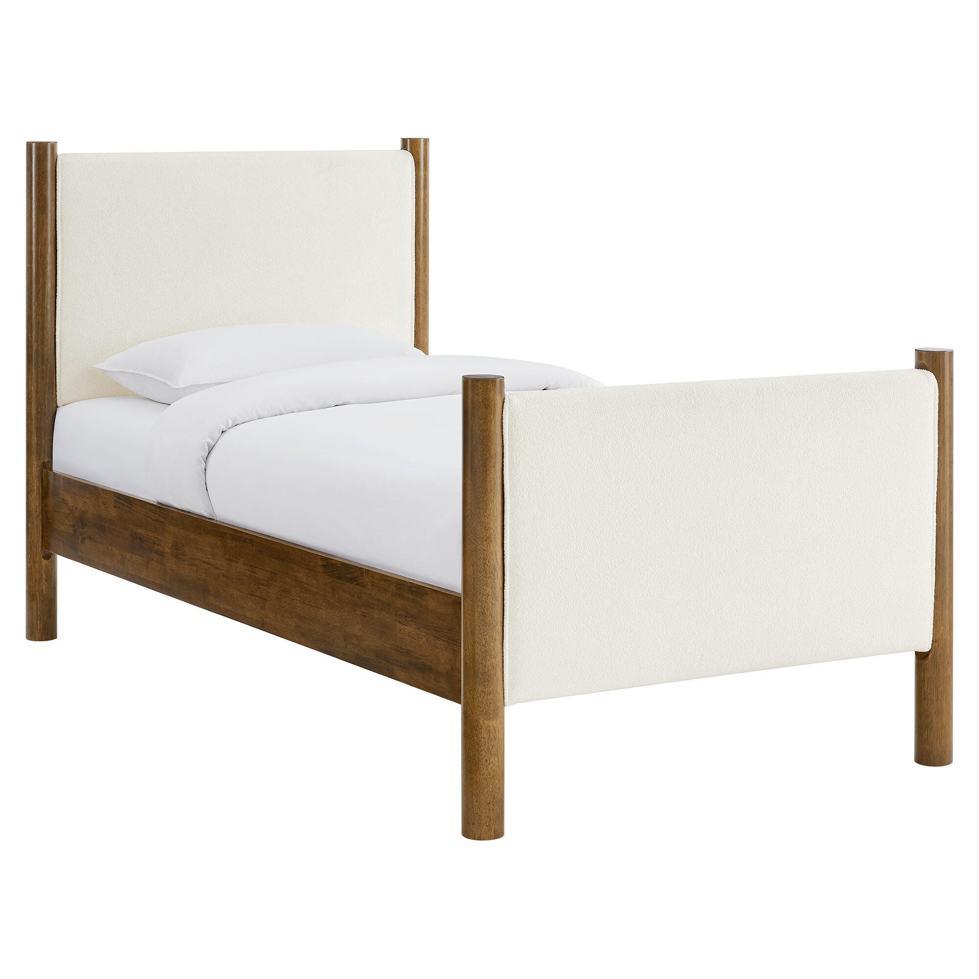 Modway Maven Twin Platform Bed, Feather White/Walnut, large