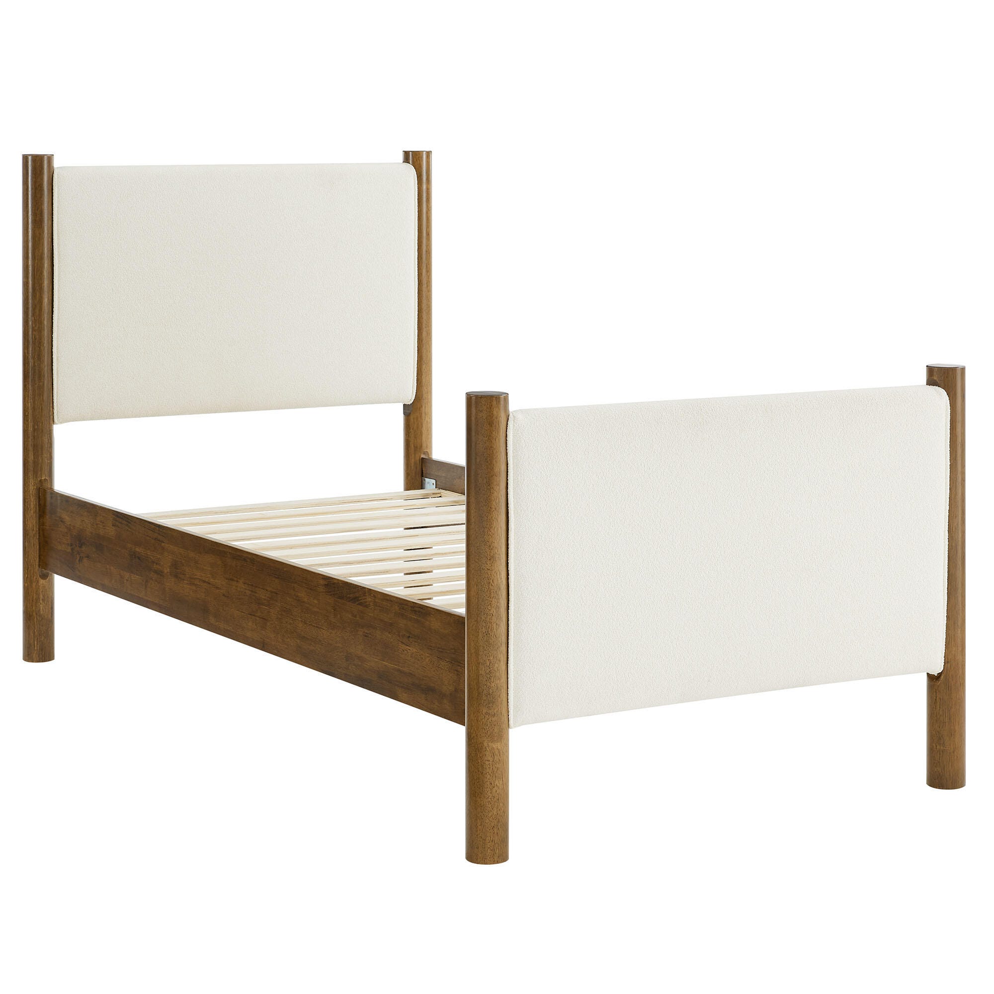 Modway Maven Twin Platform Bed, Feather White/Walnut, large