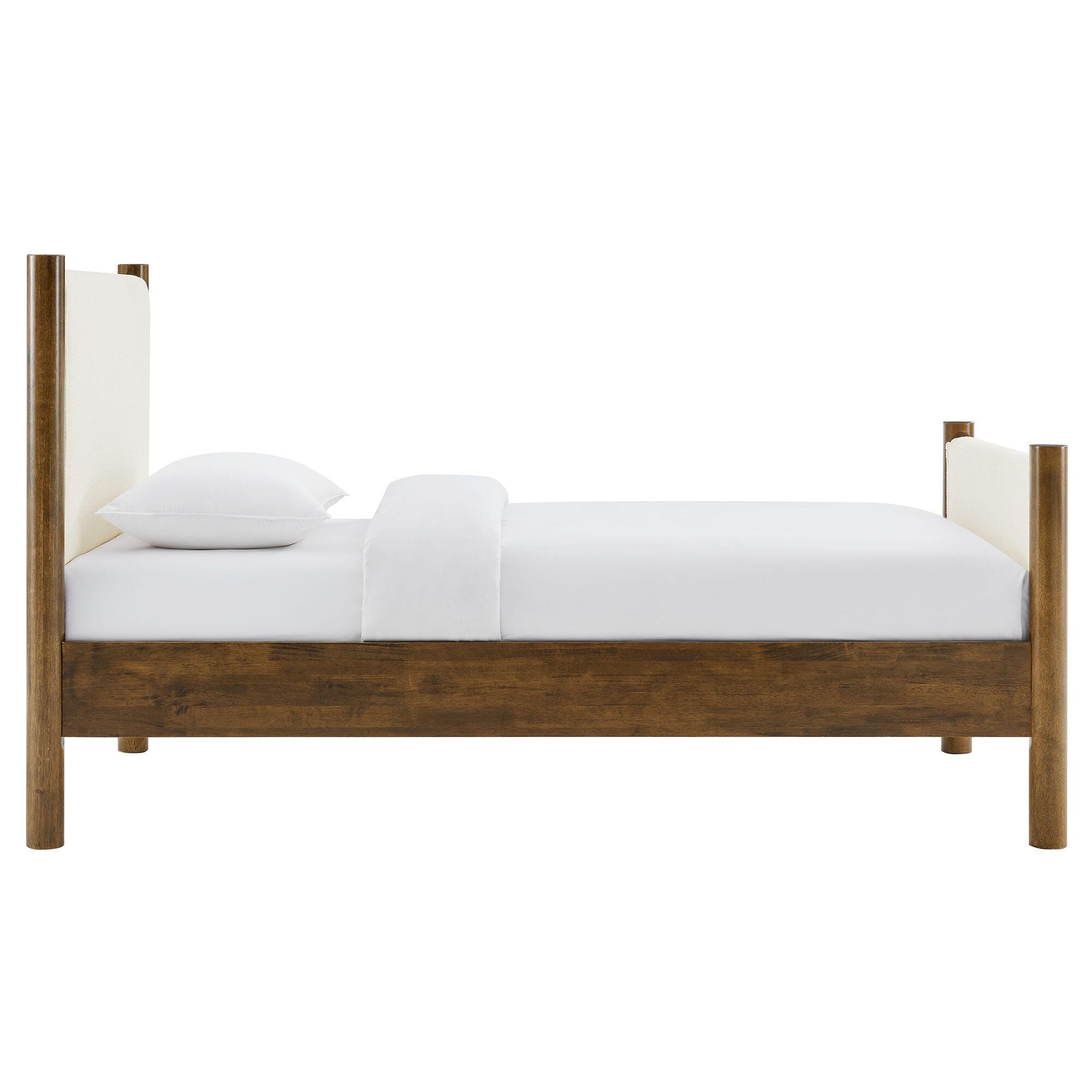Modway Maven Twin Platform Bed, Feather White/Walnut, large