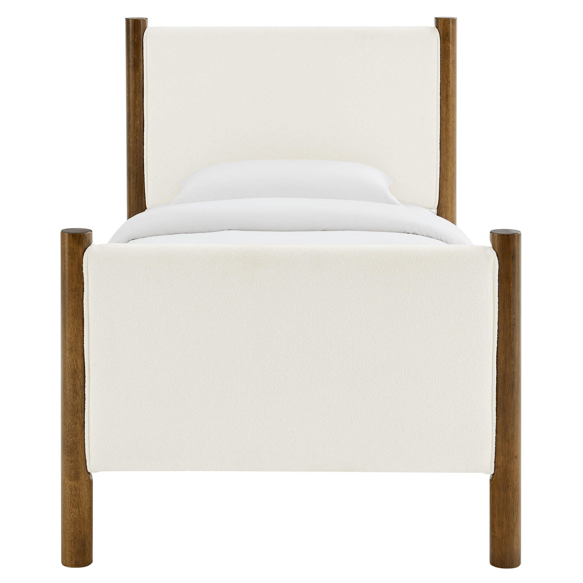 Modway Maven Twin Platform Bed, Feather White/Walnut, large