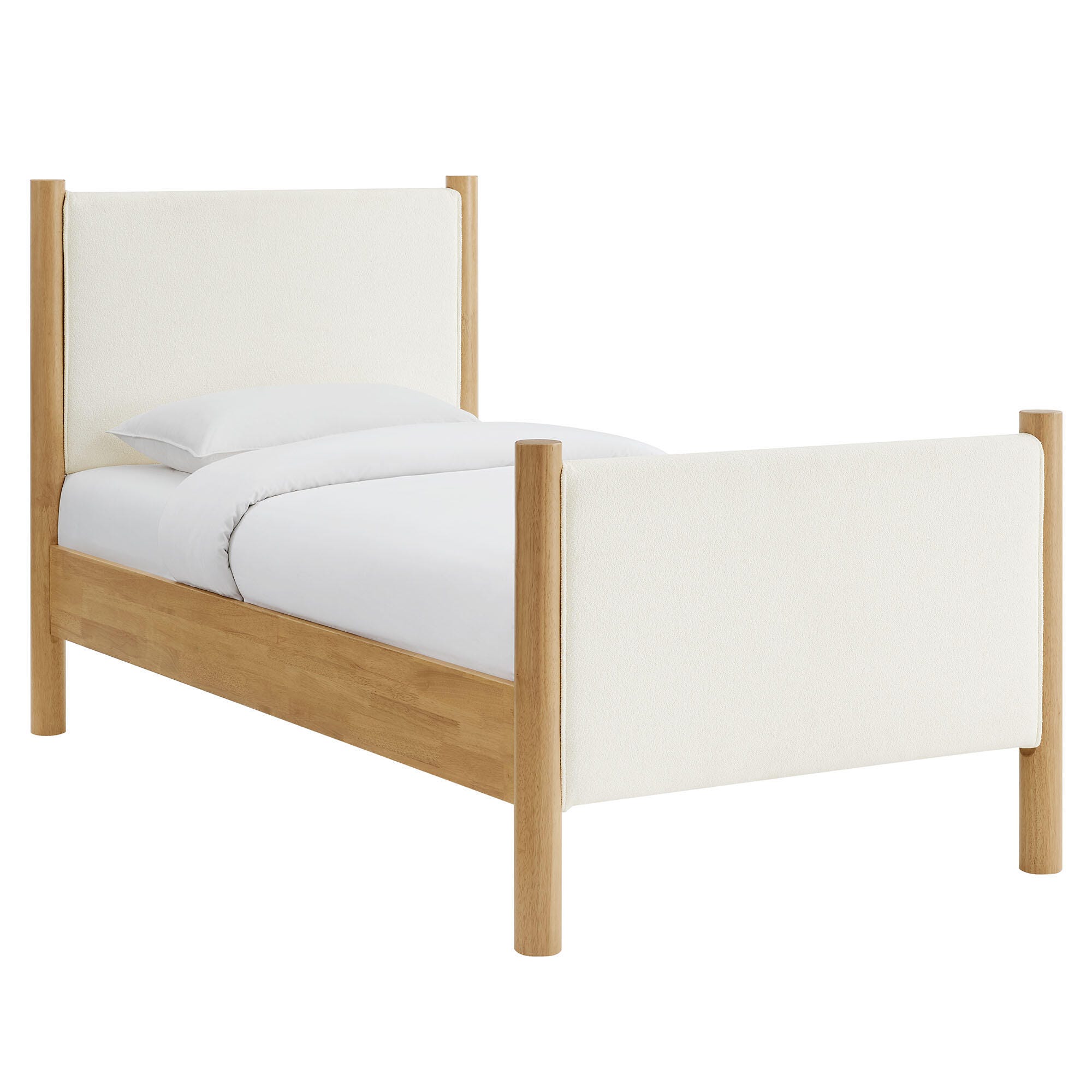 Modway Maven Twin Platform Bed, Feather White/Oak, large