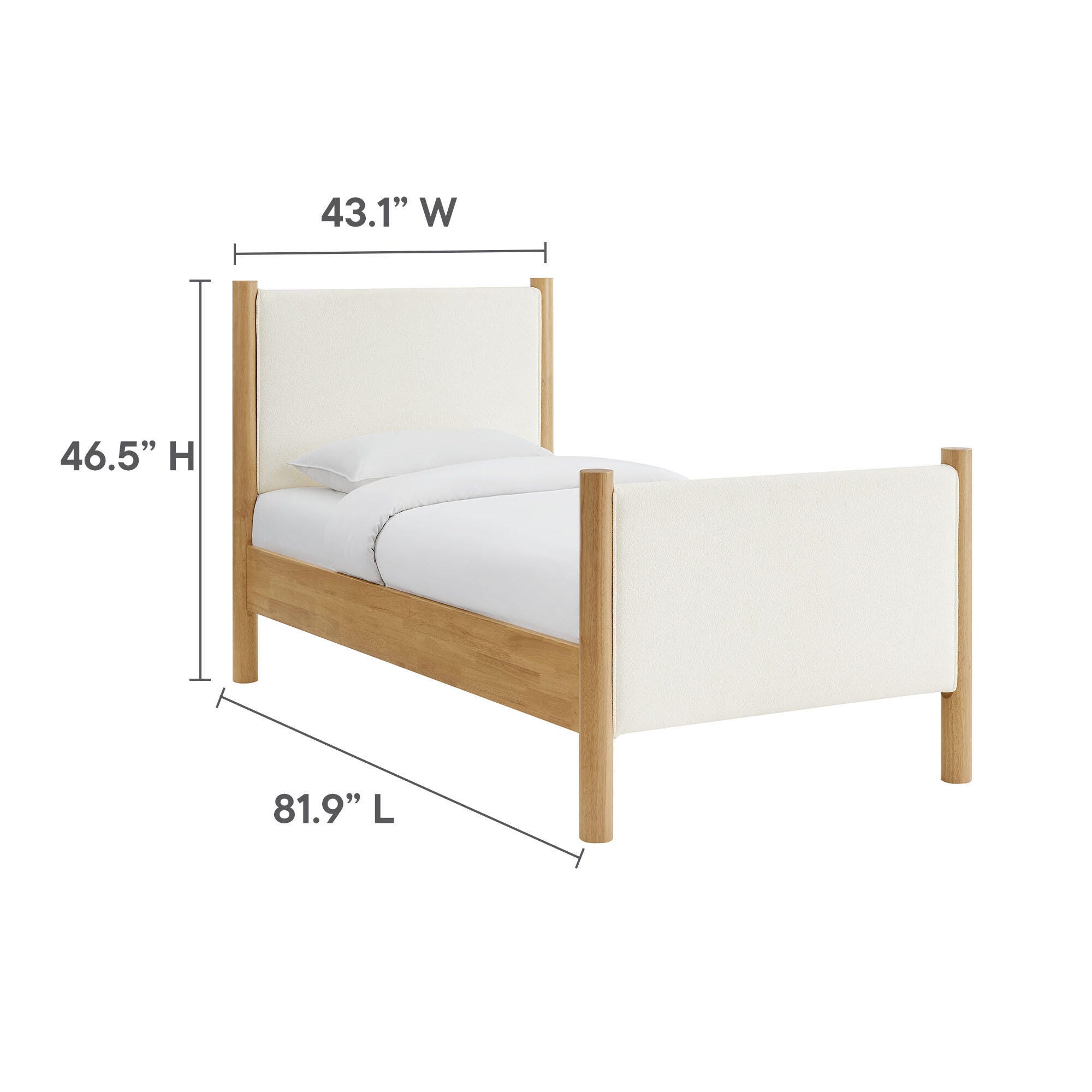 Modway Maven Twin Platform Bed, Feather White/Oak, large
