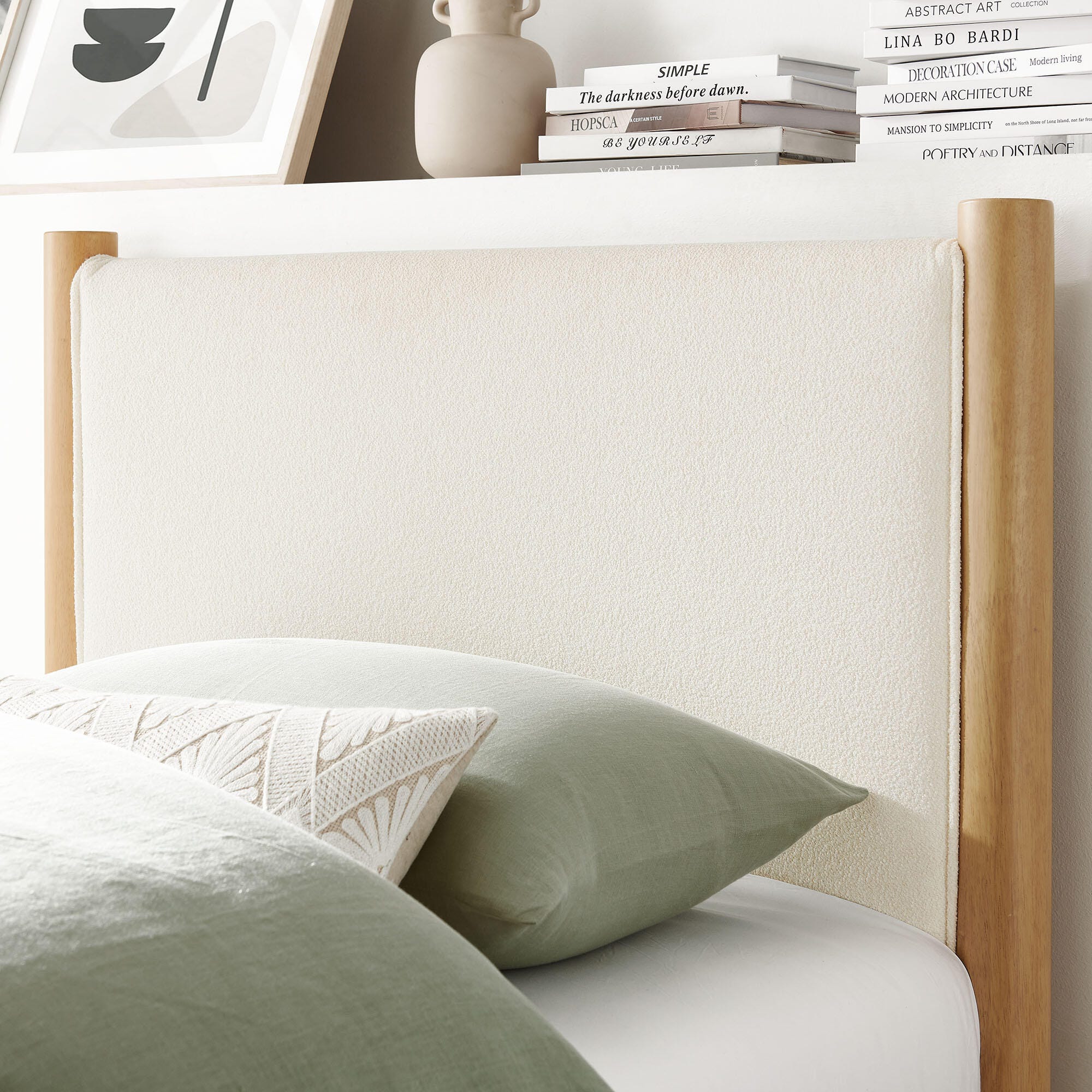 Modway Maven Twin Platform Bed, Feather White/Oak, large