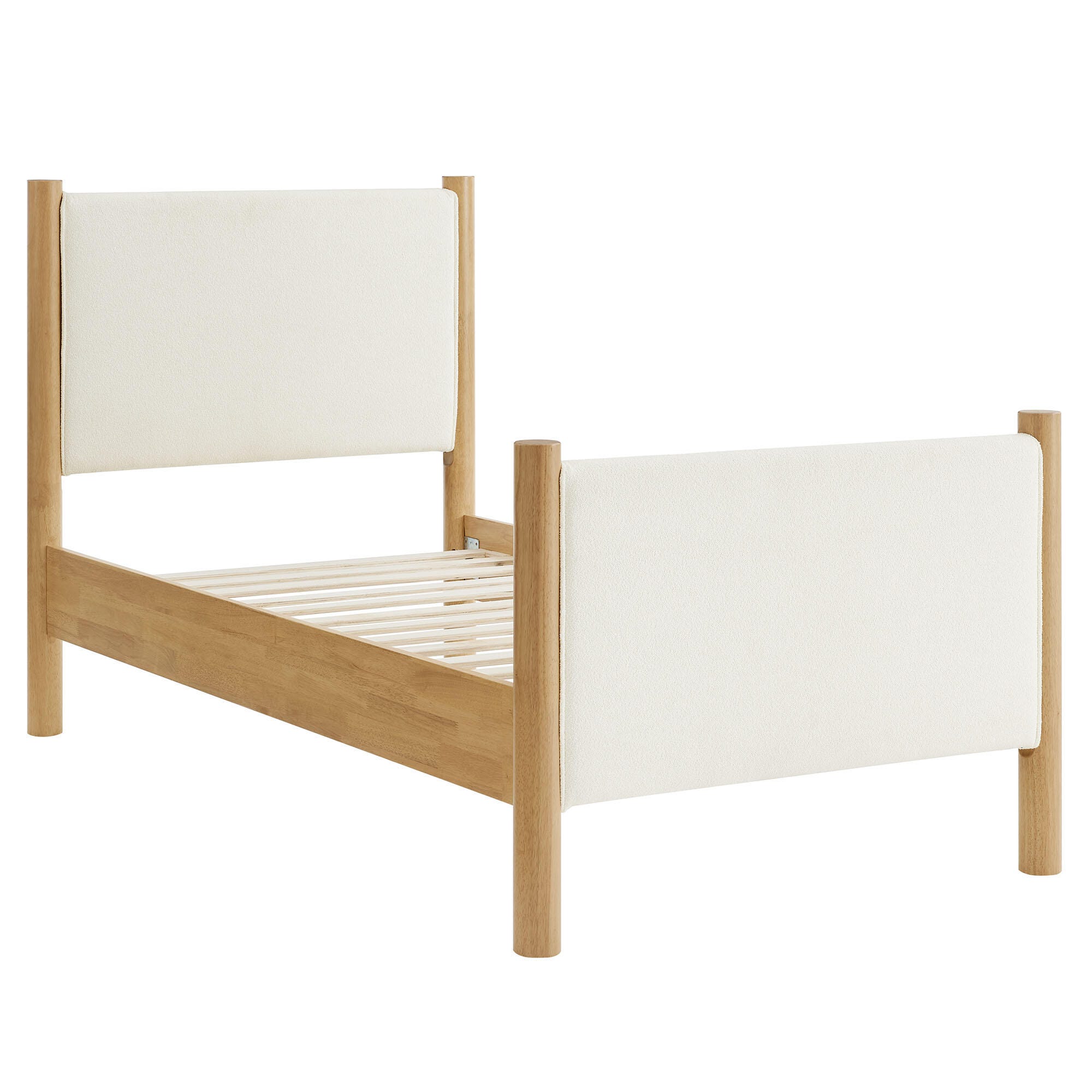 Modway Maven Twin Platform Bed, Feather White/Oak, large