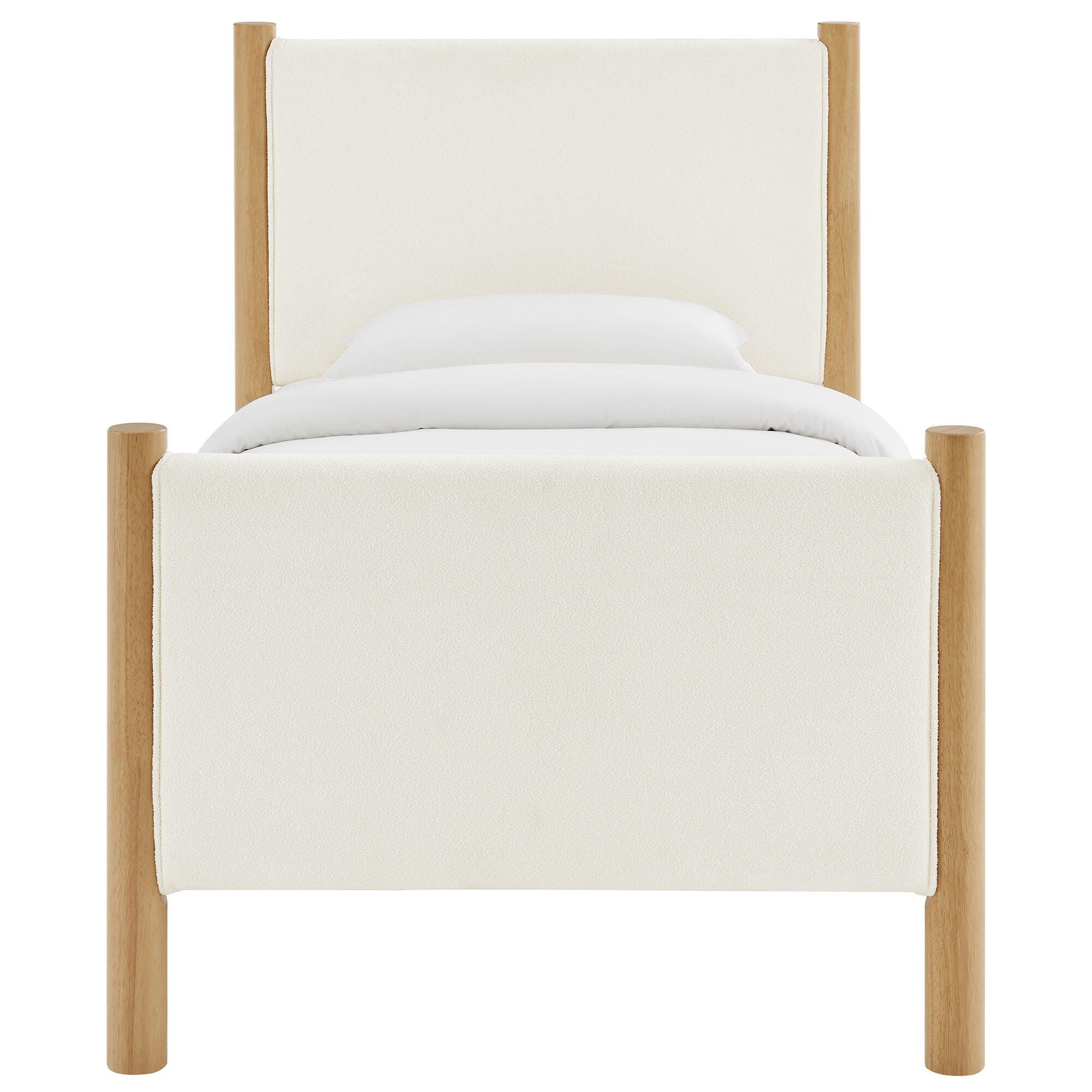Modway Maven Twin Platform Bed, Feather White/Oak, large