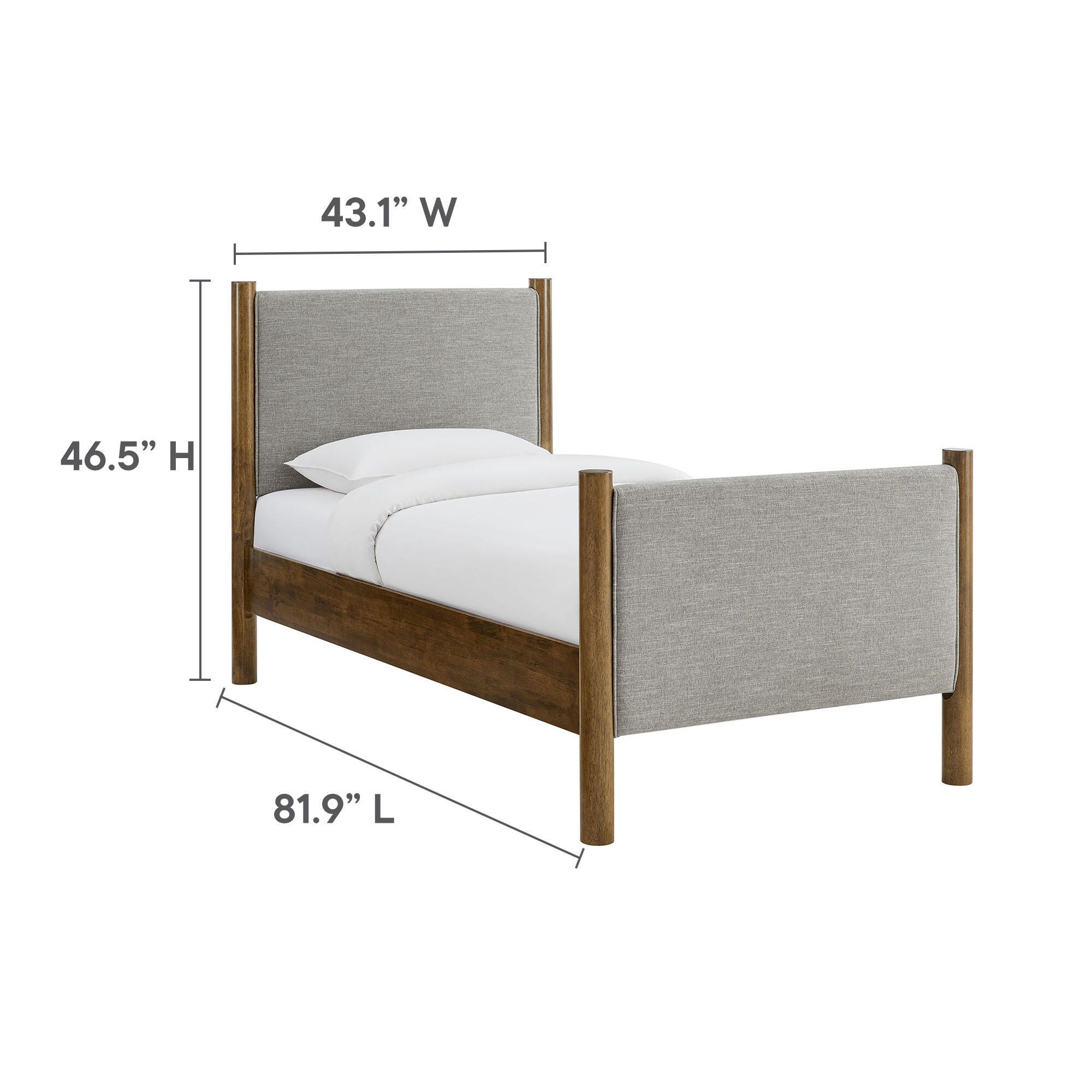 Modway Maven Twin Platform Bed, Gray/Walnut, large