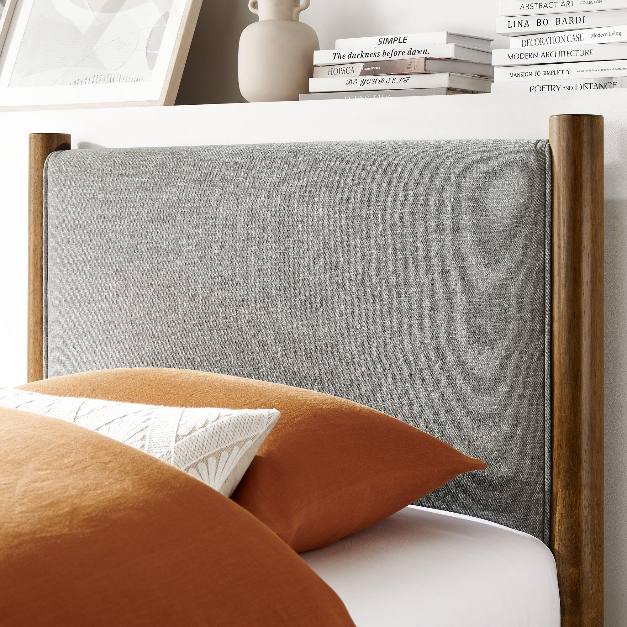 Modway Maven Twin Platform Bed, Gray/Walnut, large