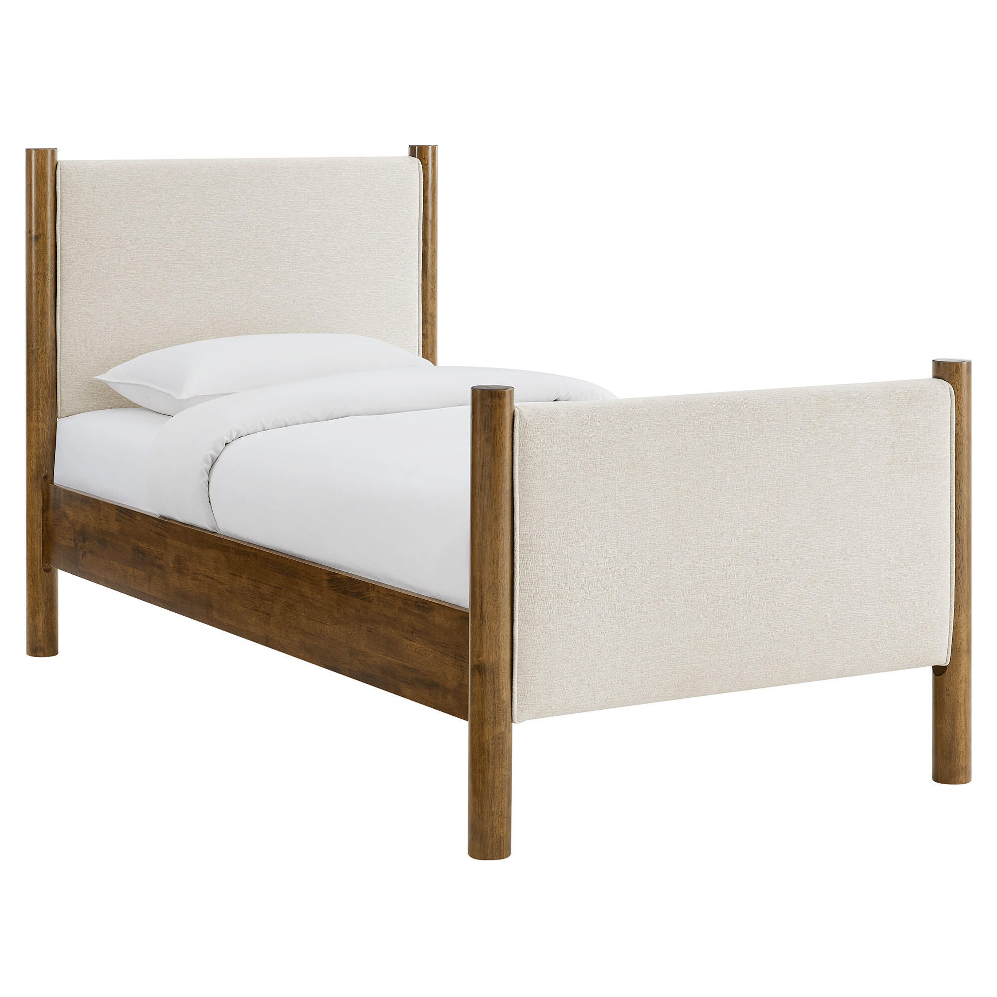 Modway Maven Twin Platform Bed, Ivory/Walnut, large