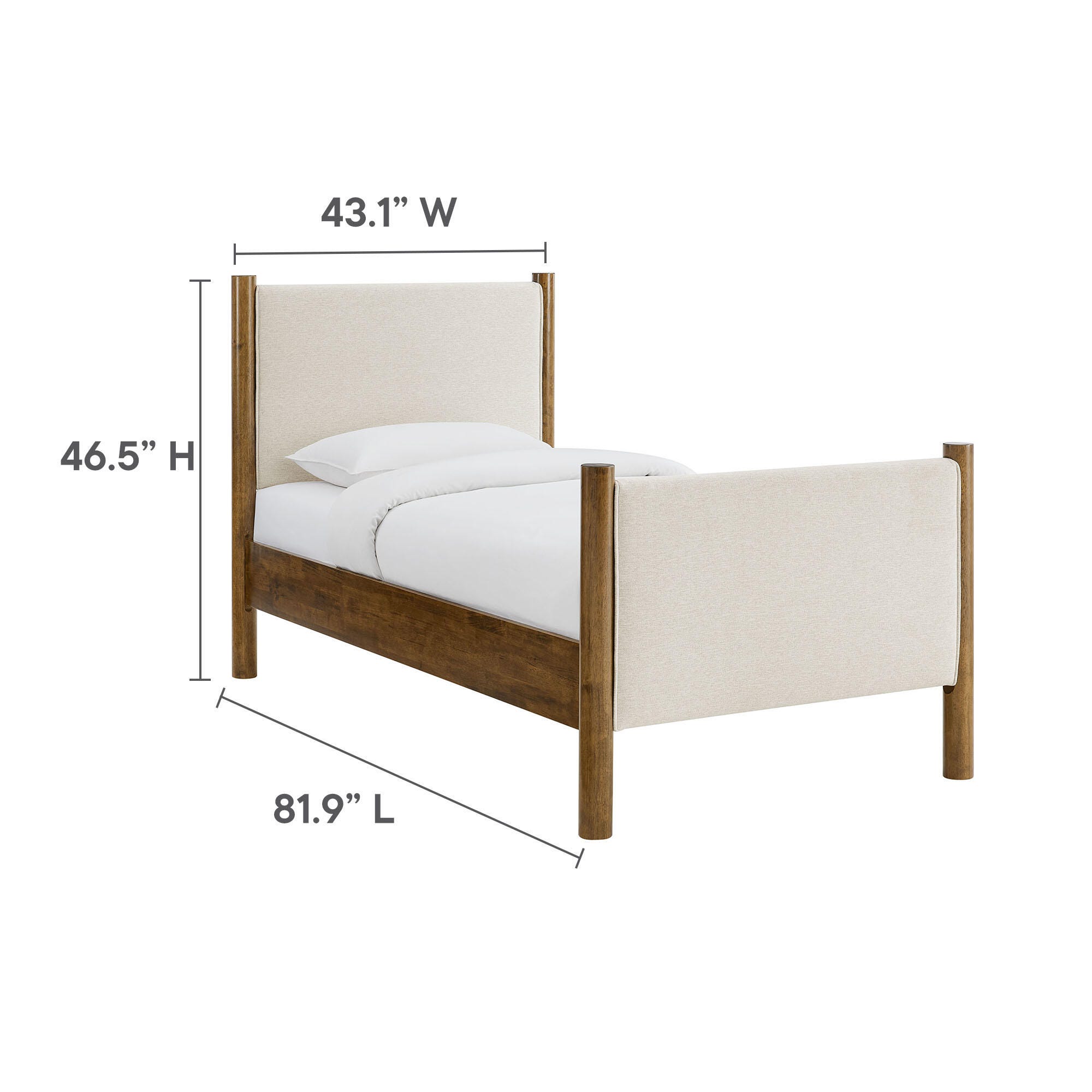 Modway Maven Twin Platform Bed, Ivory/Walnut, large