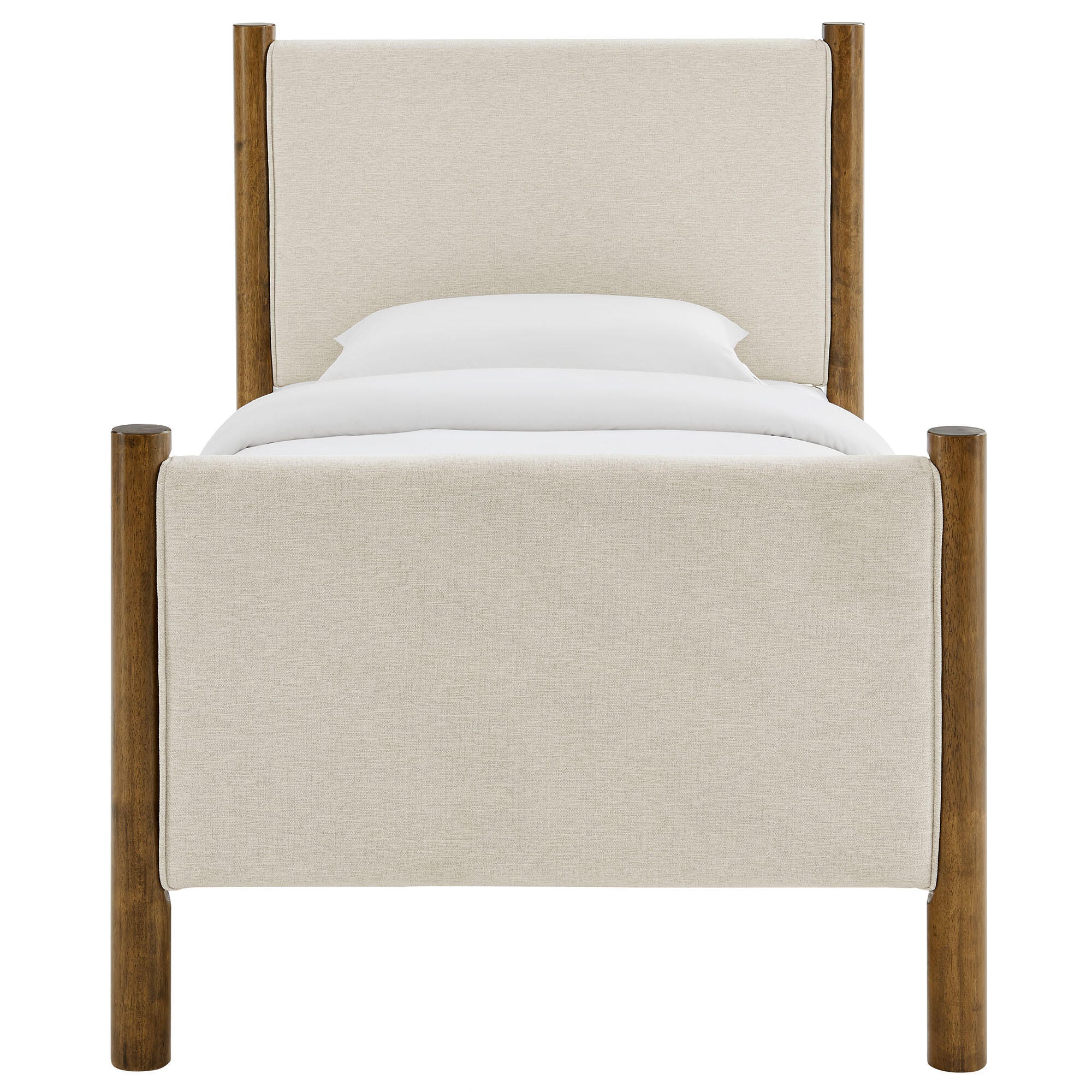 Modway Maven Twin Platform Bed, Ivory/Walnut, large