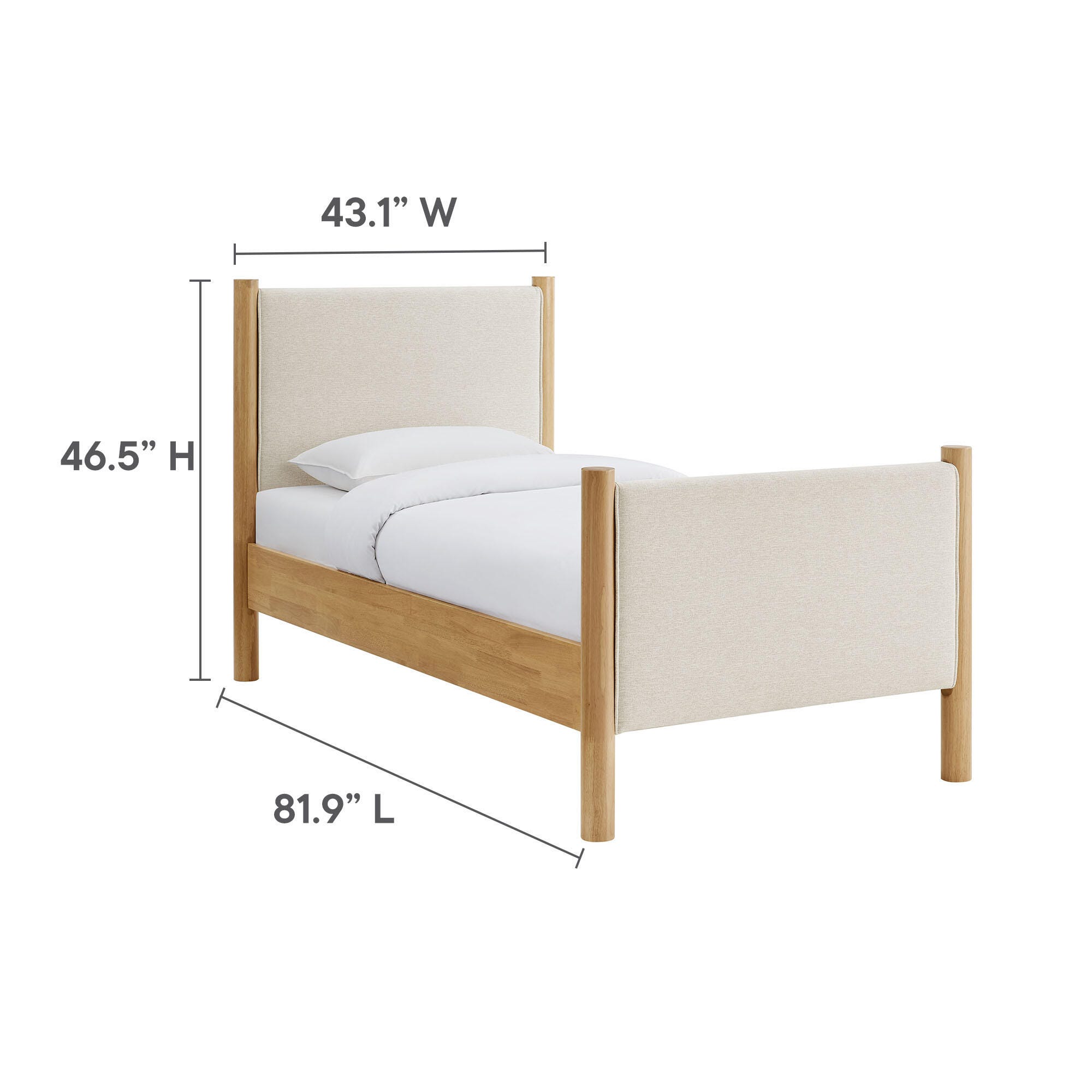 Modway Maven Twin Platform Bed, Ivory/Oak, large