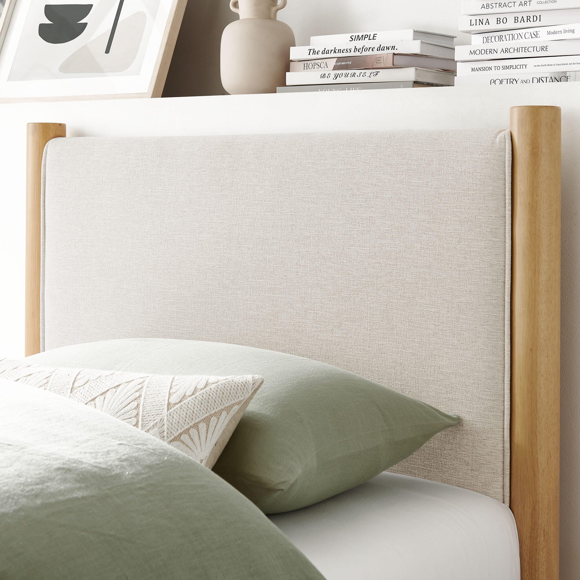 Modway Maven Twin Platform Bed, Ivory/Oak, large