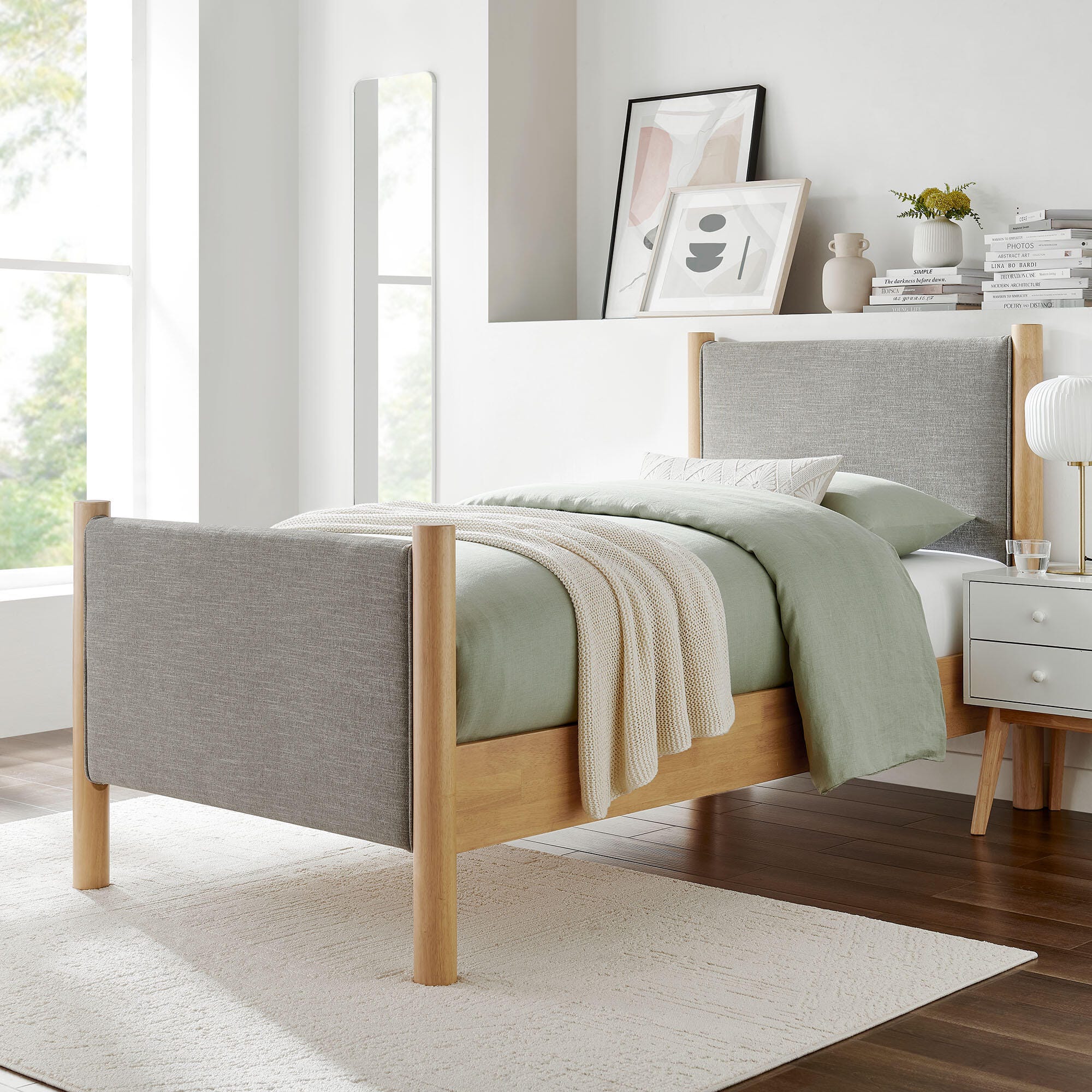Modway Maven Twin Platform Bed, Gray/Oak, large