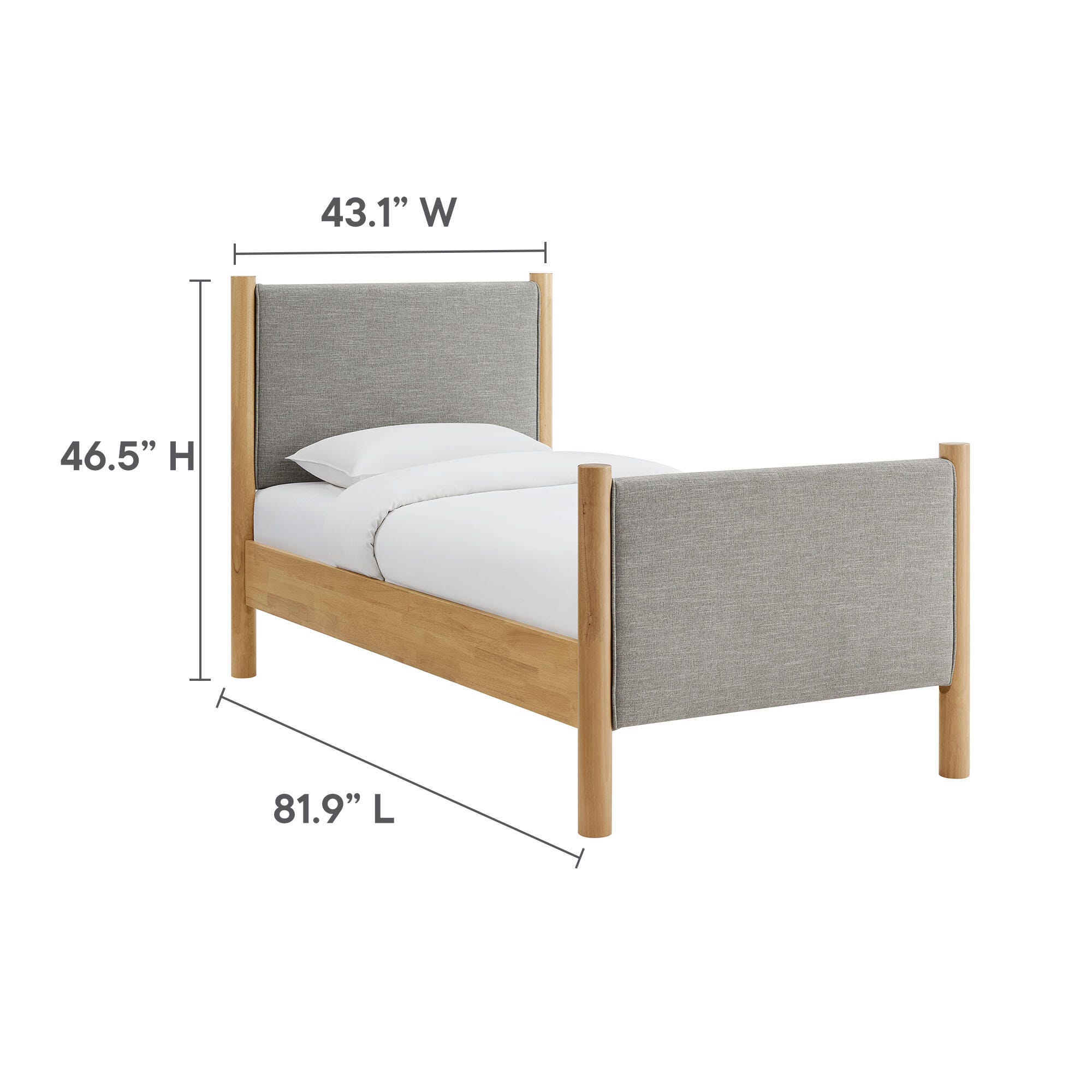 Modway Maven Twin Platform Bed, Gray/Oak, large