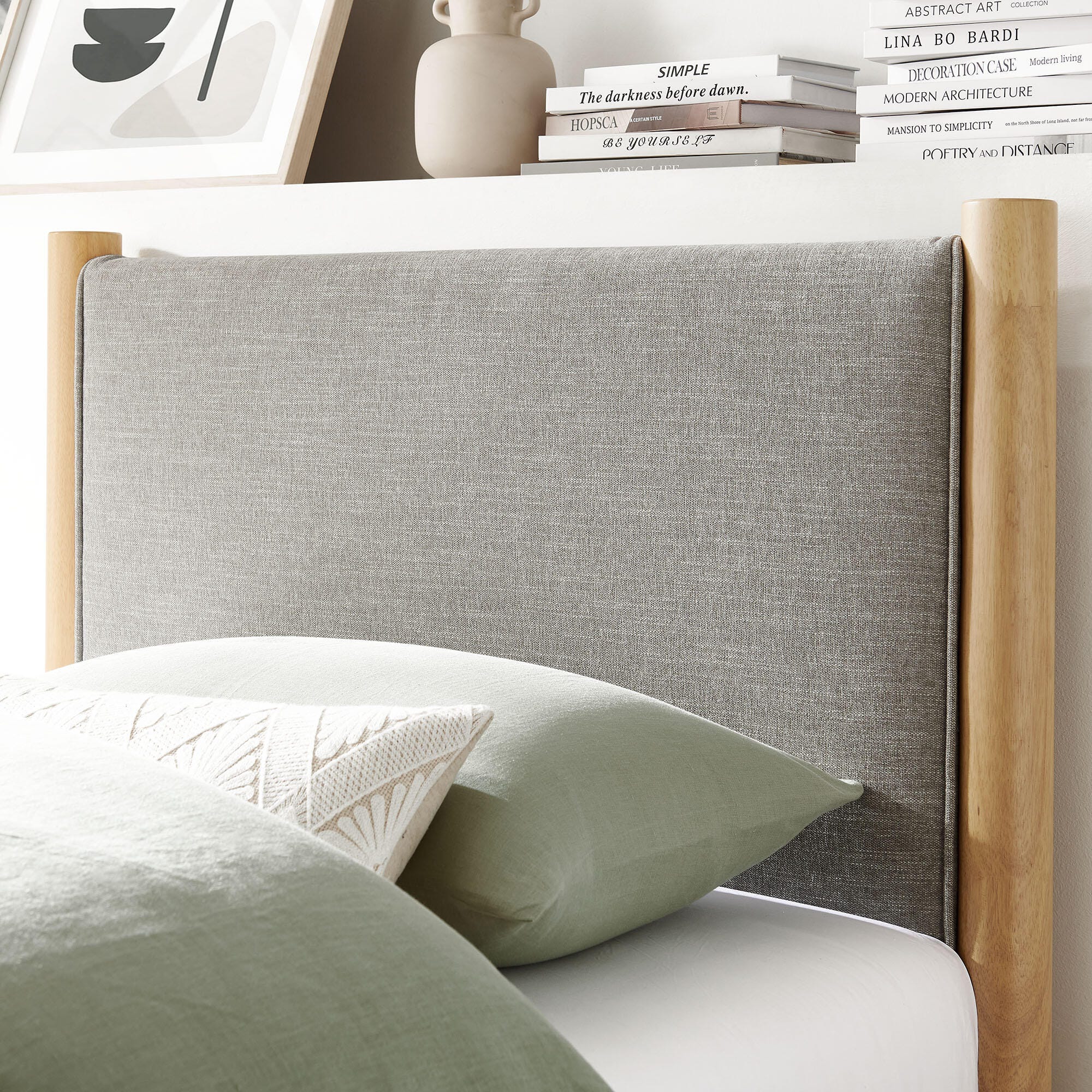 Modway Maven Twin Platform Bed, Gray/Oak, large