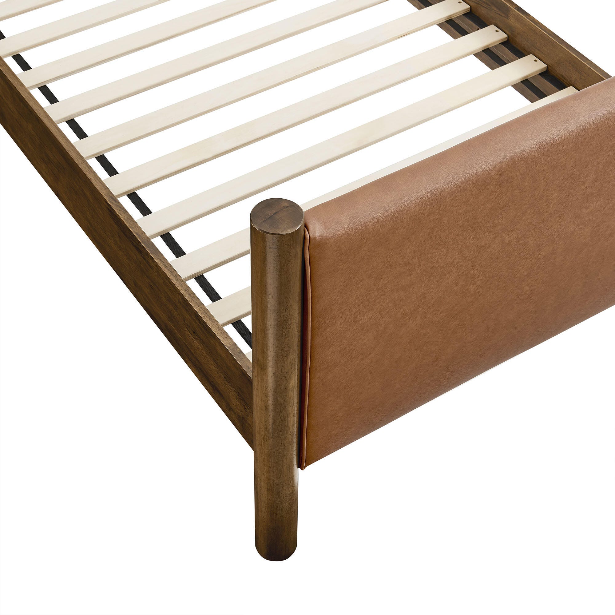 Modway Maven Solid Twin Platform Bed, Tan/Walnut, large