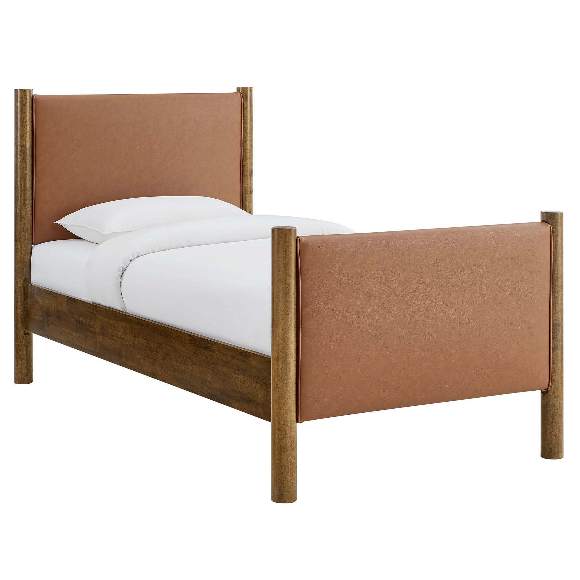 Modway Maven Solid Twin Platform Bed, Tan/Walnut, large